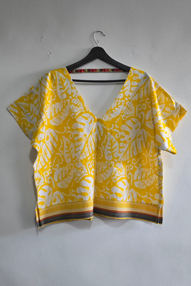 Sunshine Leaf Batik Boxy Top