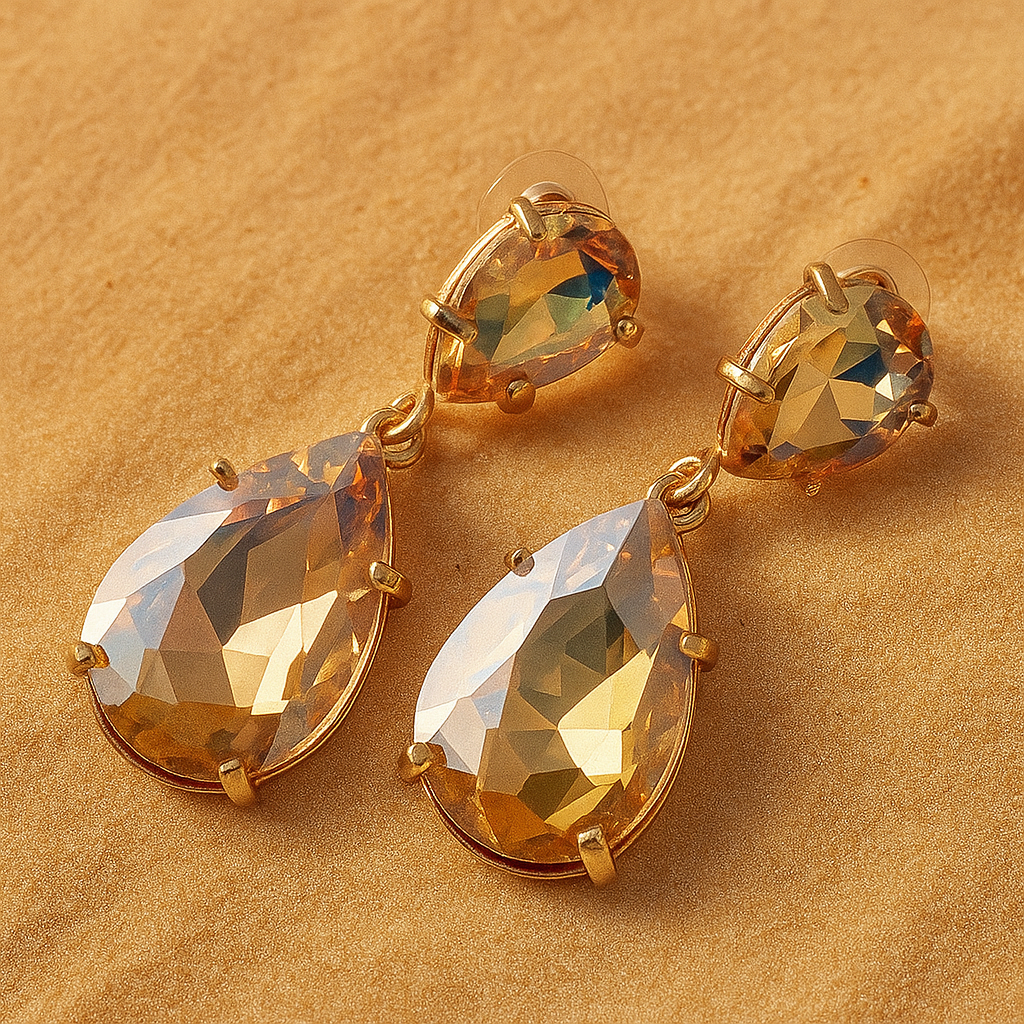 Champagne Teardrop Duo Earrings