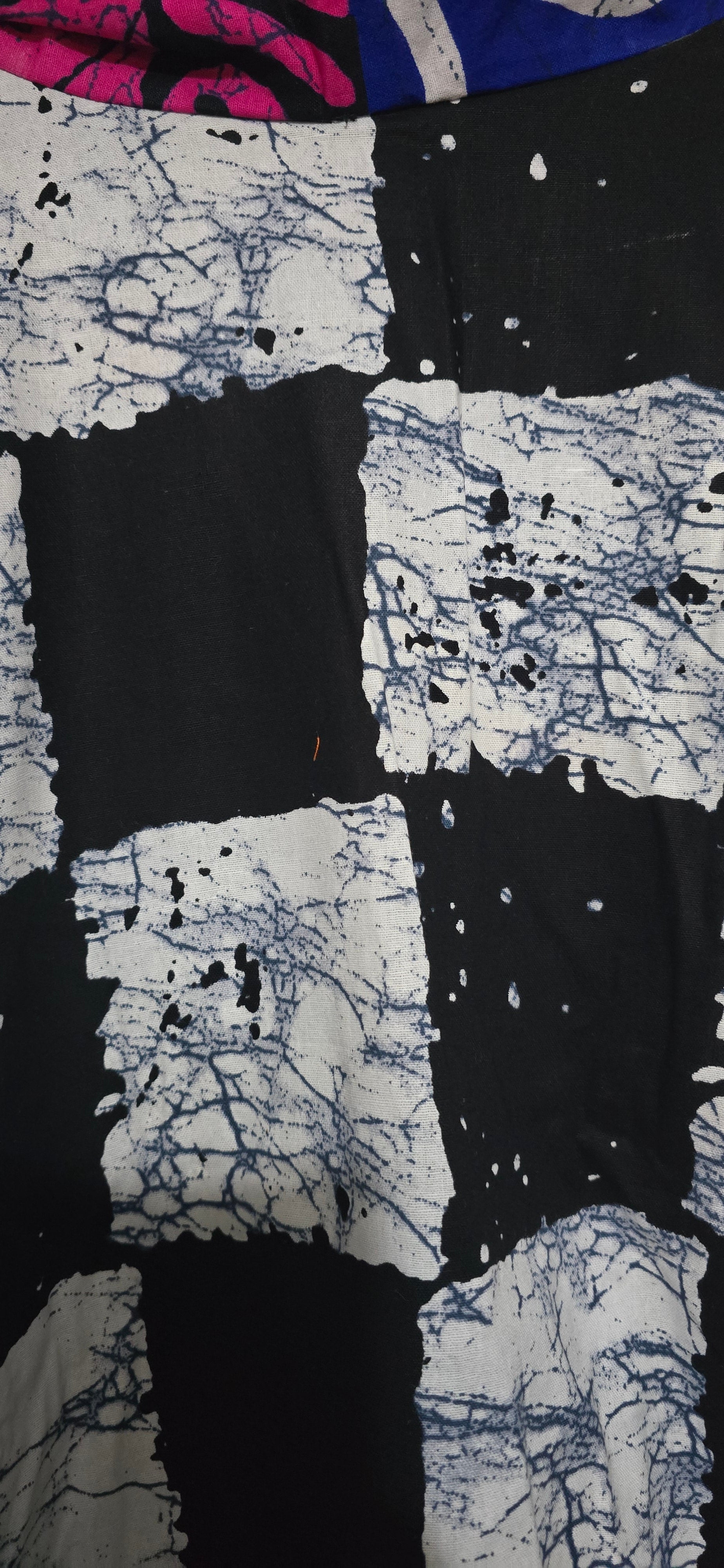 Monochrome Checker Kaftan - Pop Collar