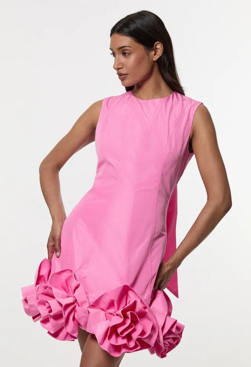 KarenMillen
Drama Taffeta Rosette
Woven Mini Dress With
Bow Detail | Size 12