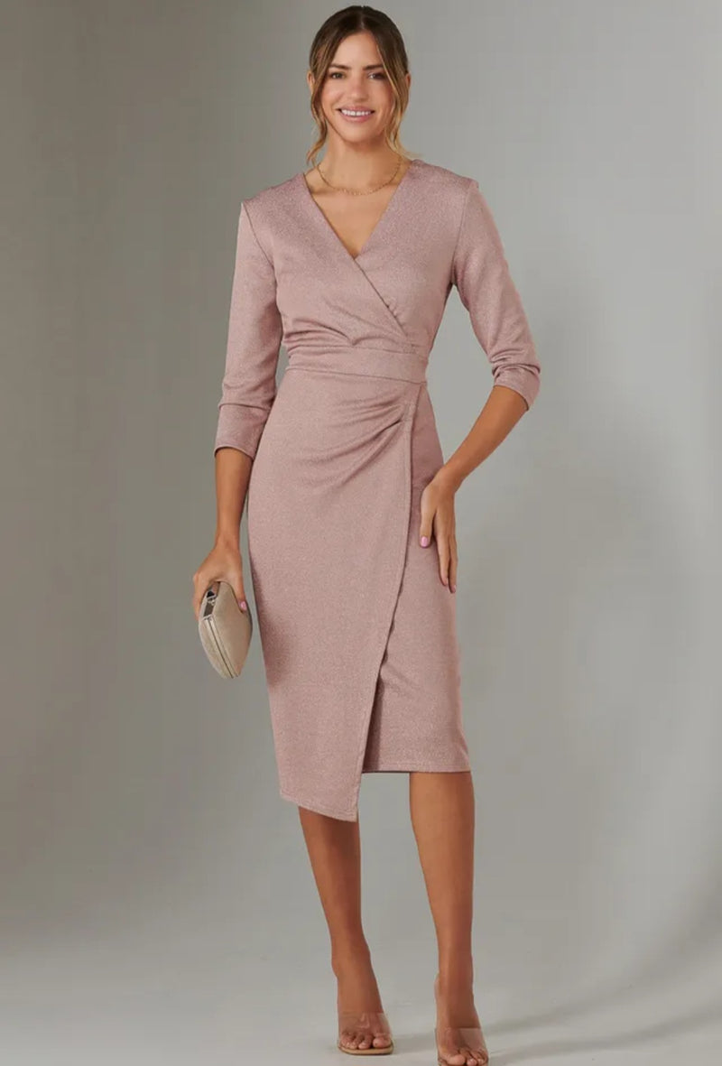 Jolie Moi
Metallic Wrap Bodycon
Dress | Size 16