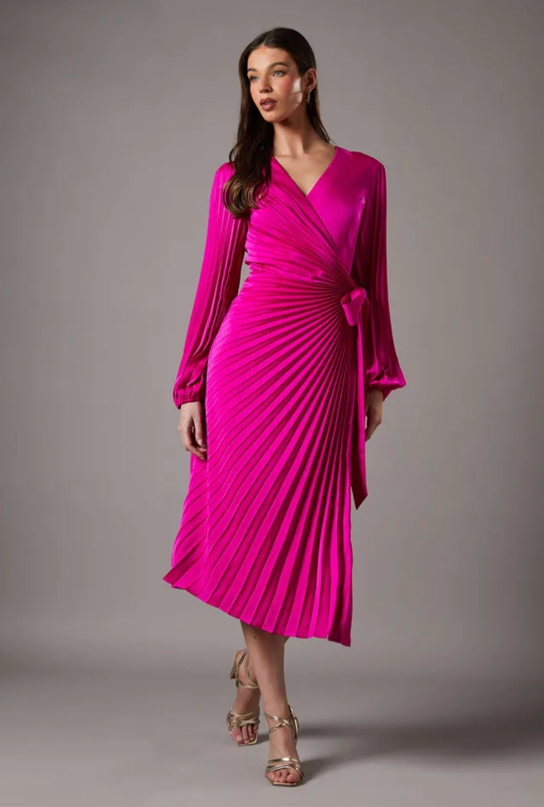Coast
Satin Pleated Wrap Dress | Size 10