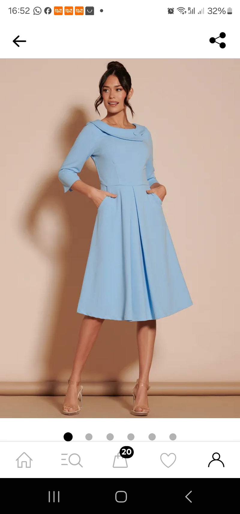 Jolie Moi
Fold Neckline Sleeved Midi
Dress | Size 16