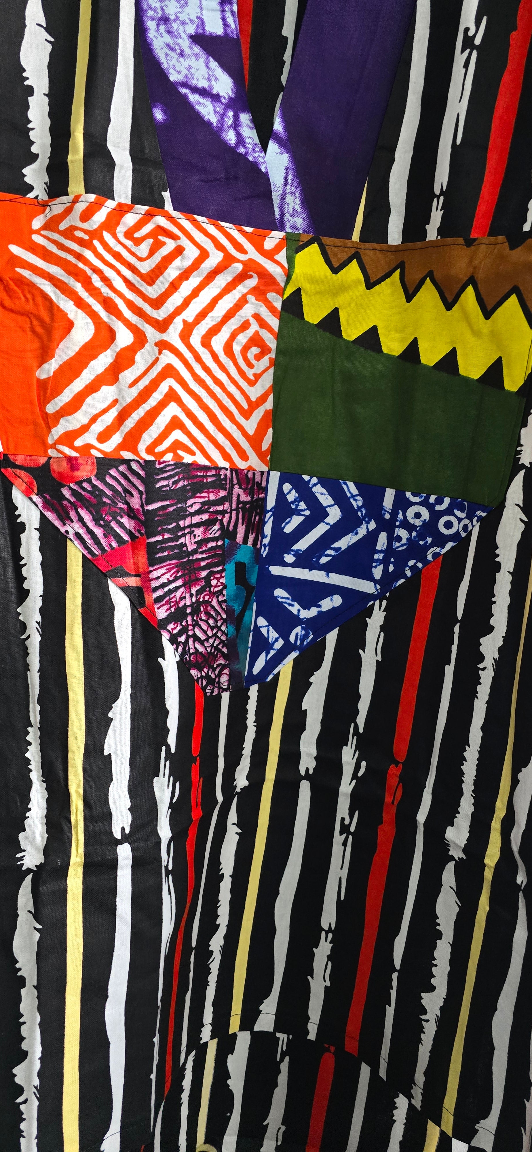 Patchwork Stripes Kaftan – Violet Collar