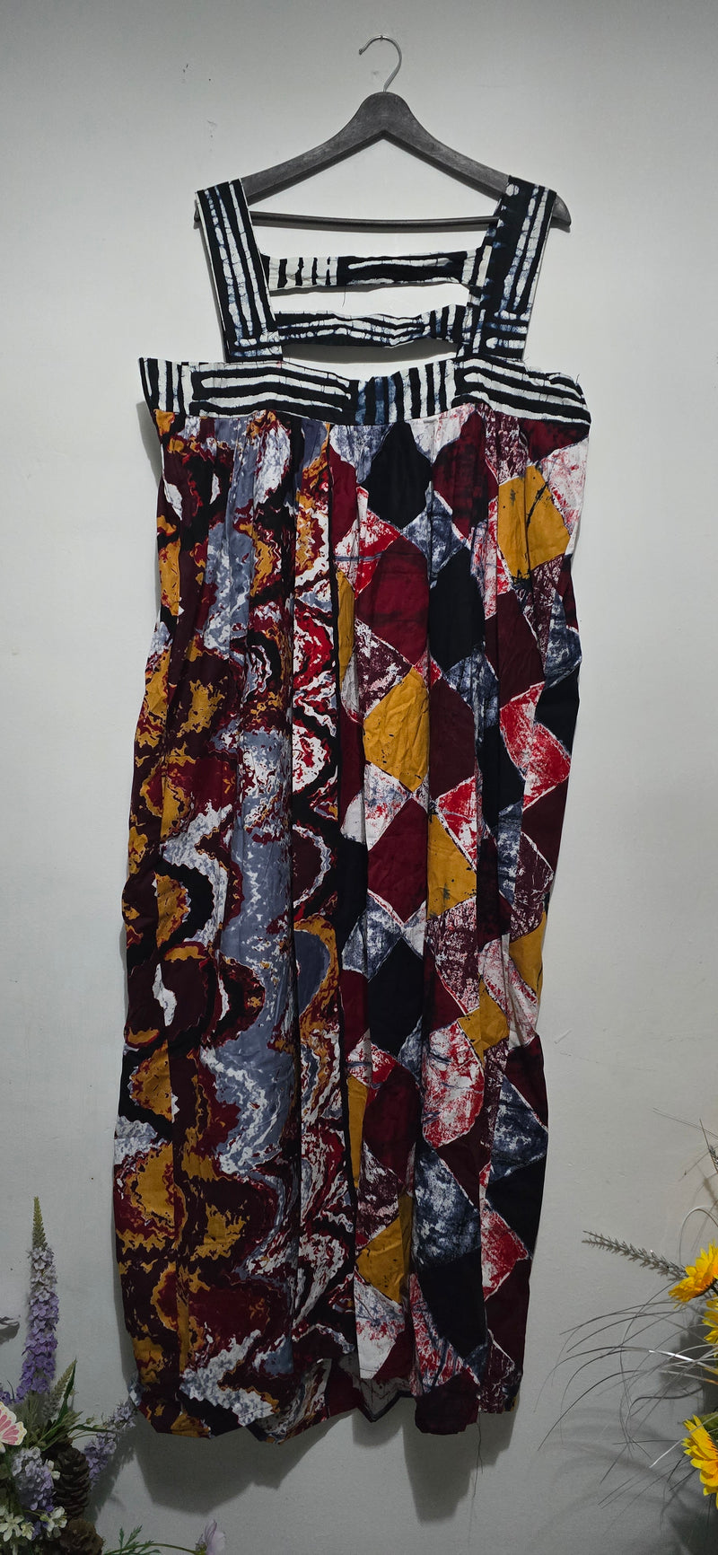 Stripe Strap Patchwork Maxi