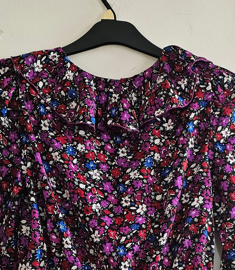 Floral Ruffle Blouse by QUIZ – Vibrant Long Sleeve Peplum Top