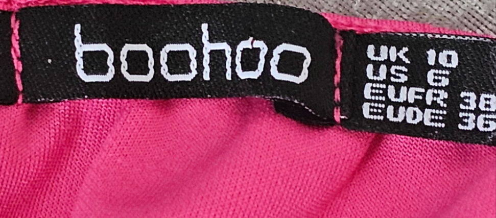 BOOHOO Pink Ruffle Hem Bodycon Cami Dress – Size US 6 / UK 10