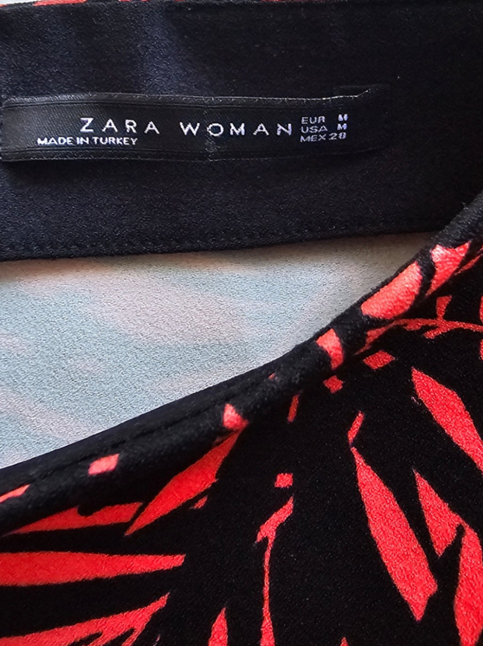 Zara Woman Tropical Print Off-Shoulder  Mini Dress – Size M