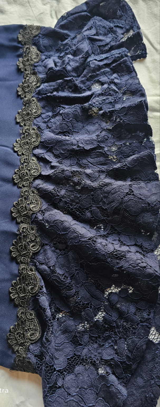 Paper Dolls Petite Navy Lace Trim Mini Dress – Size UK 10