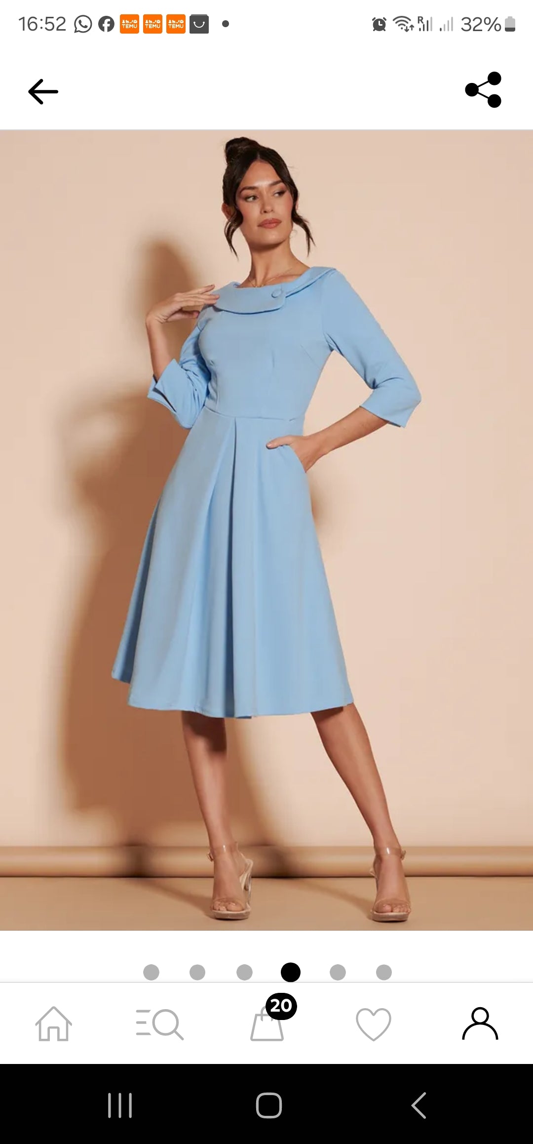 Jolie Moi
Fold Neckline Sleeved Midi
Dress | Size 16