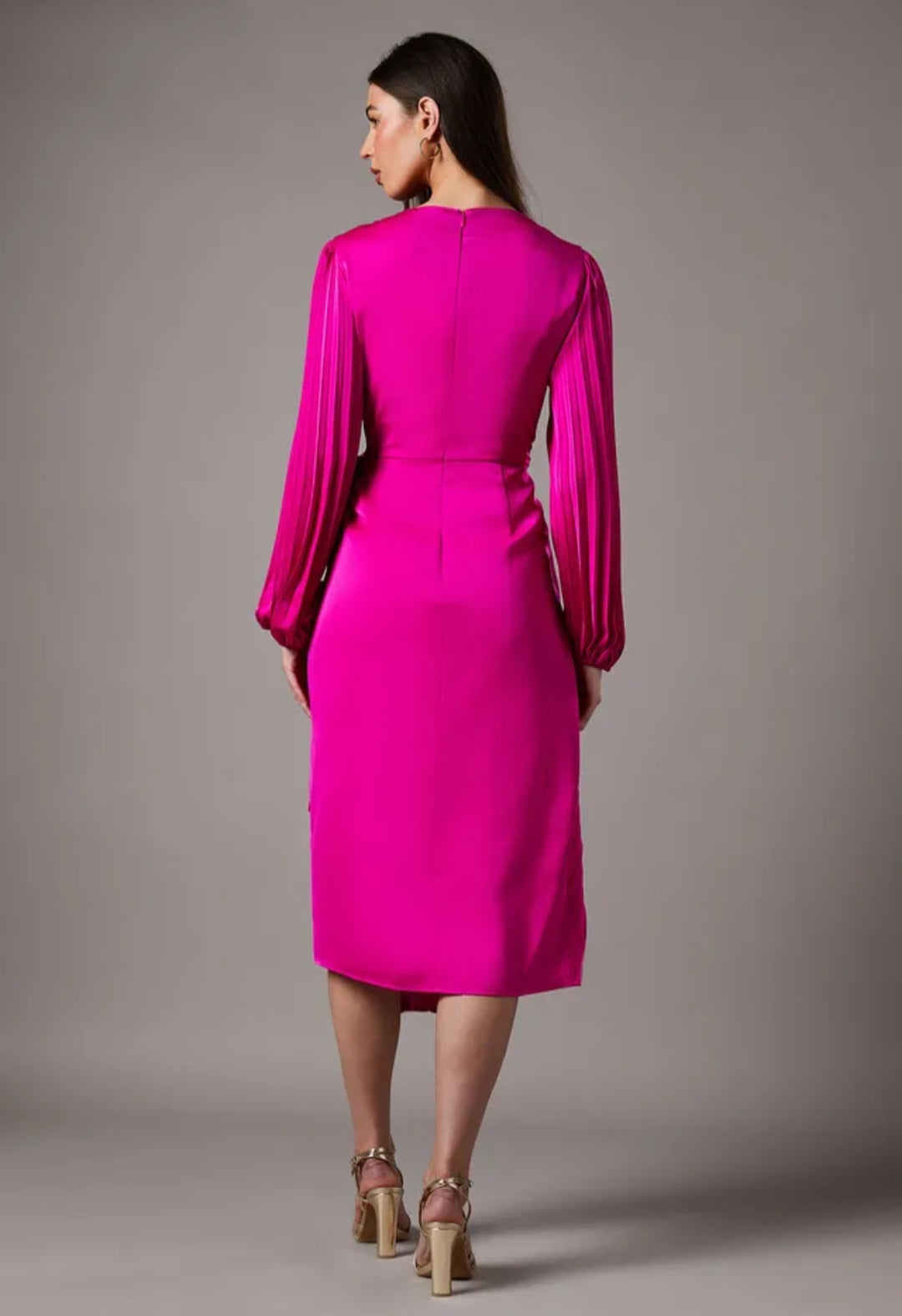 Coast
Satin Pleated Wrap Dress | Size 10