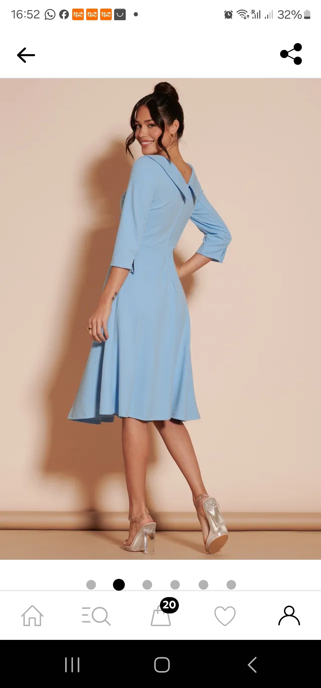 Jolie Moi
Fold Neckline Sleeved Midi
Dress | Size 16