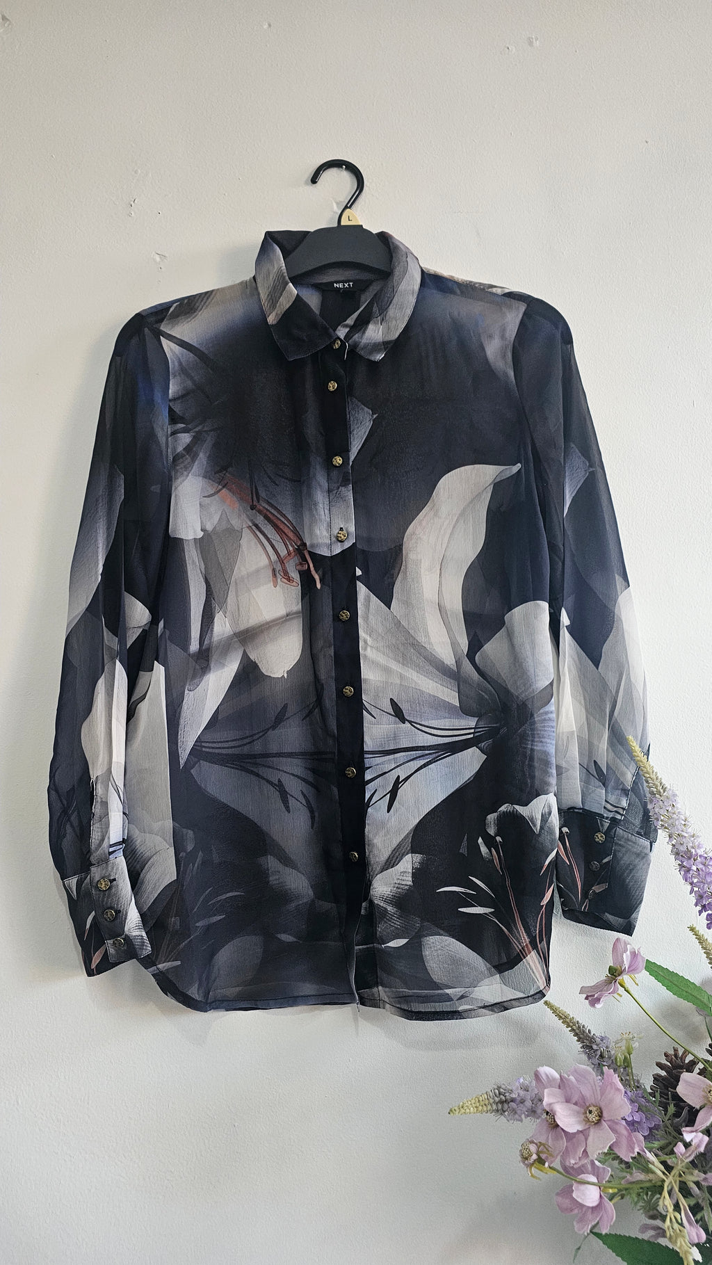 NEXT Women's Floral Print Blouse – Long Sleeve | UK 12 / US 8 / EU 40