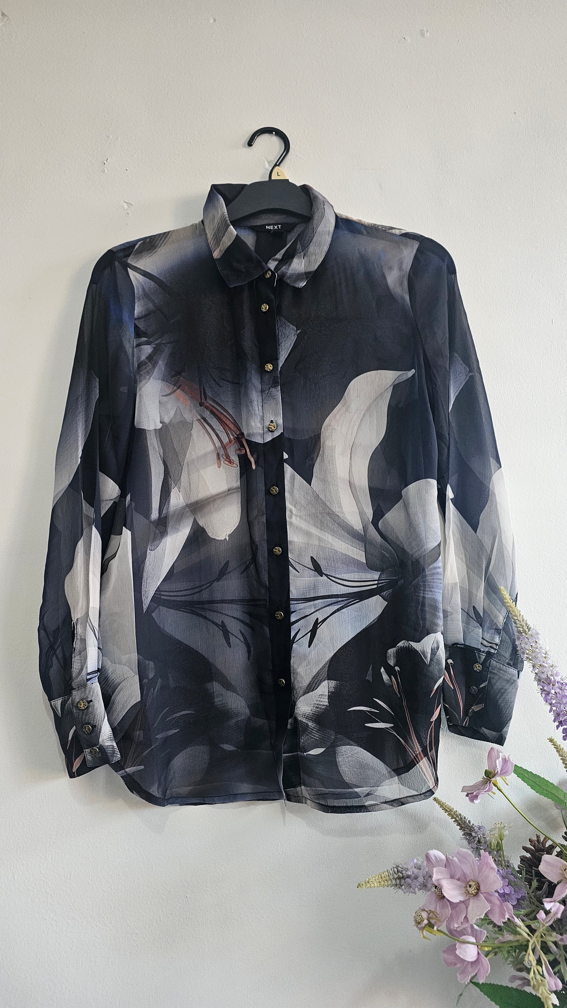 NEXT Women's Floral Print Blouse – Long Sleeve | UK 12 / US 8 / EU 40