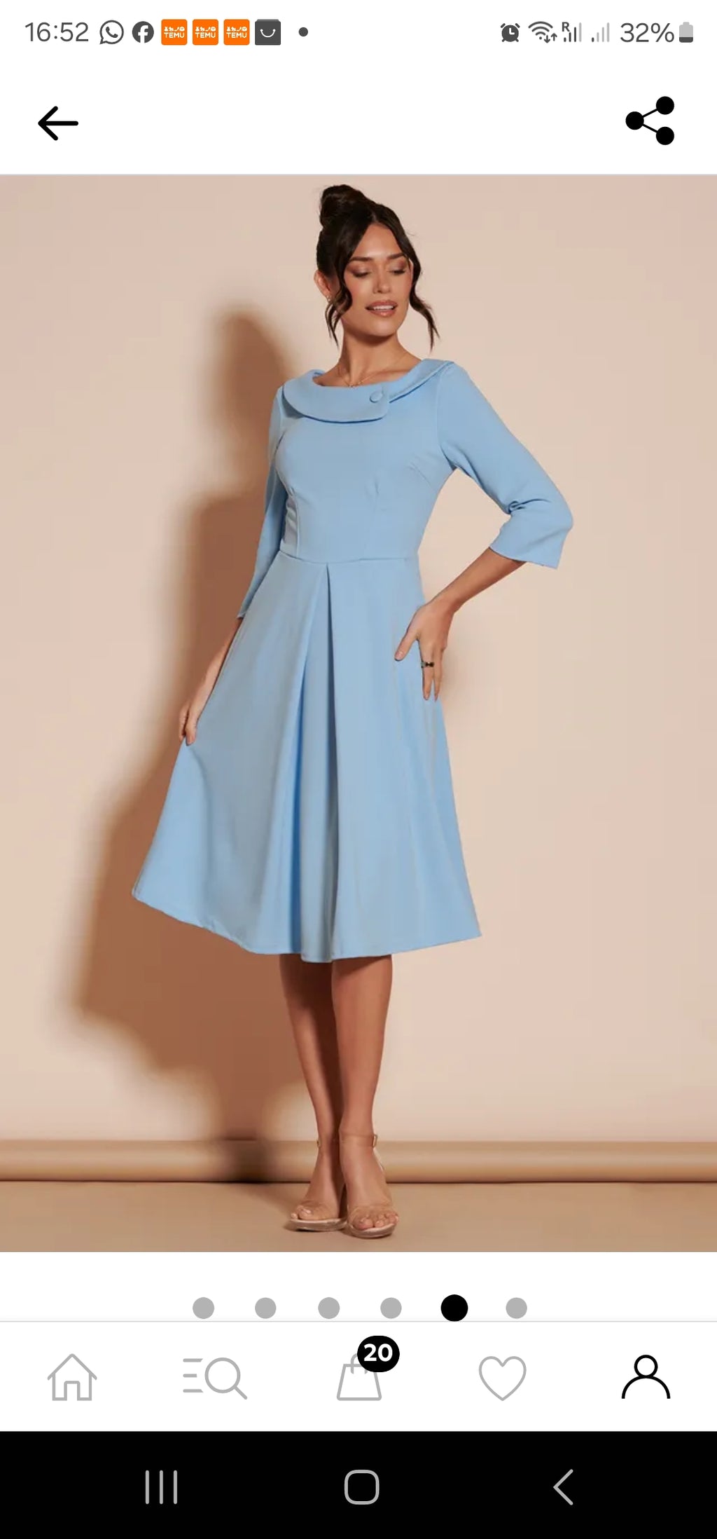 Jolie Moi
Fold Neckline Sleeved Midi
Dress | Size 16