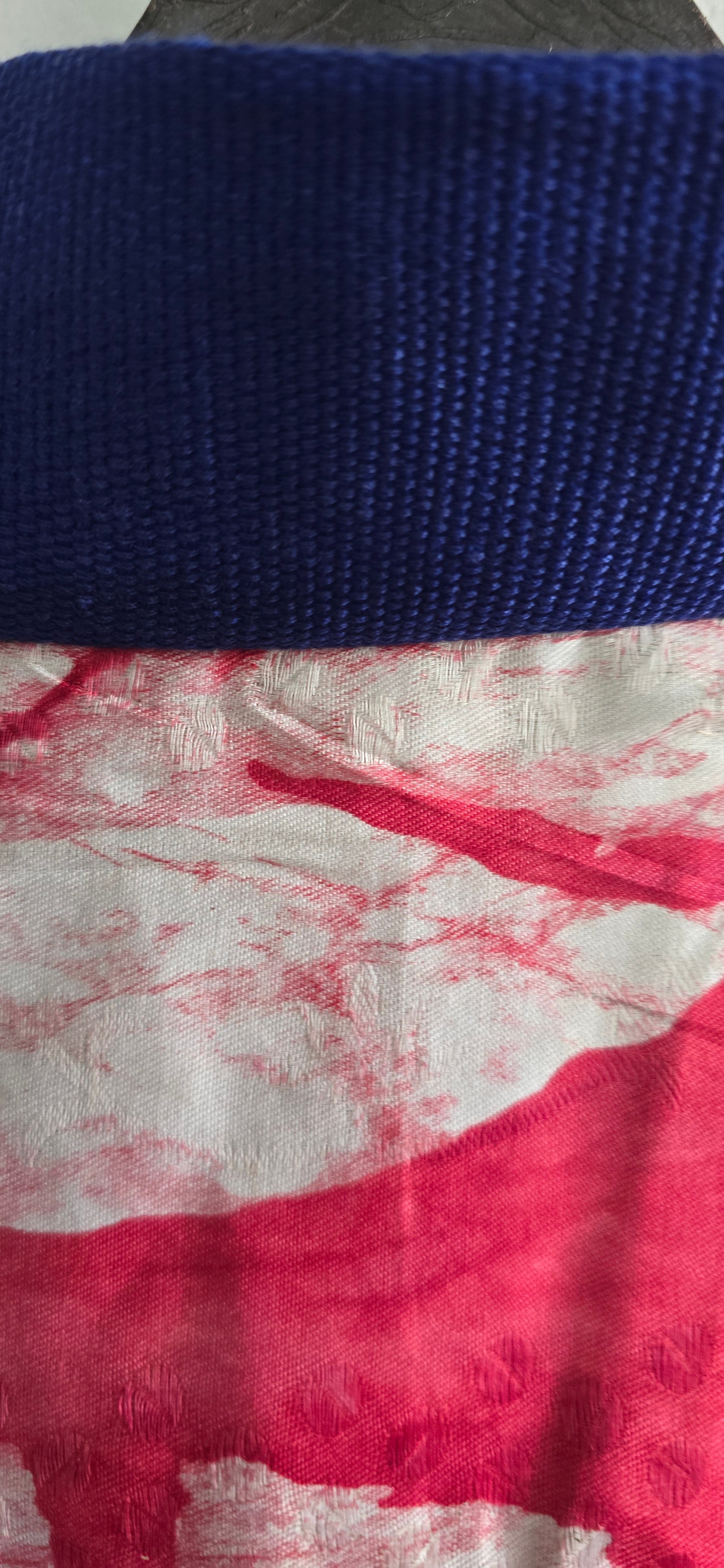 Leaf Batik Colour-Block Kaftan – Navy Placket