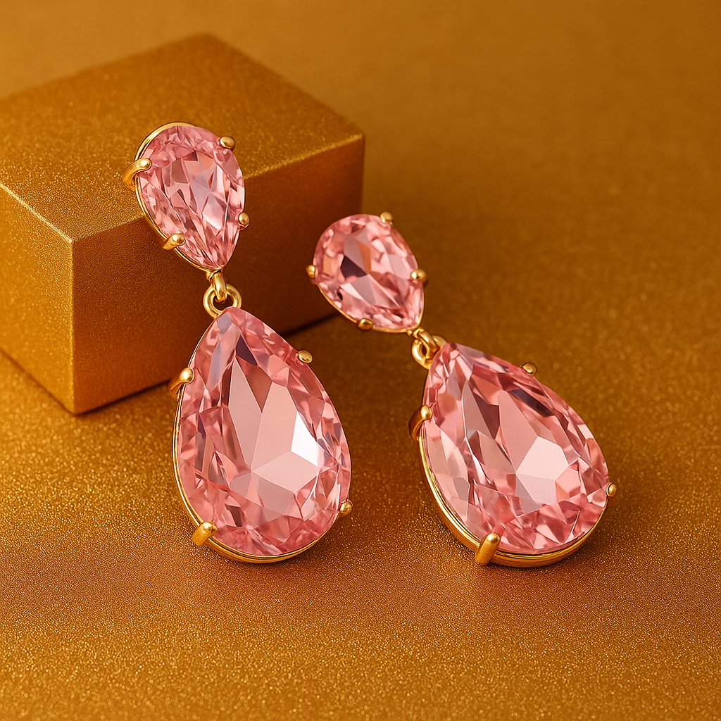 Rosé Teardrop Duo Earrings