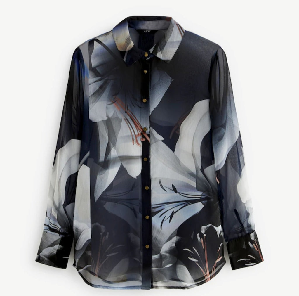NEXT Women's Floral Print Blouse – Long Sleeve | UK 12 / US 8 / EU 40
