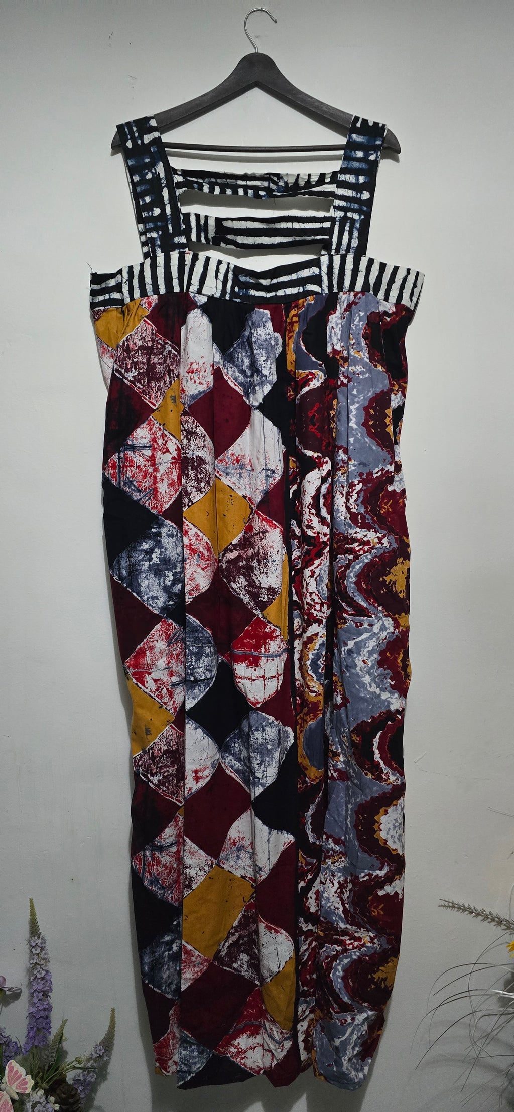 Stripe Strap Patchwork Maxi