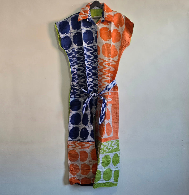 Dot & Wave Belted Shirt Dress