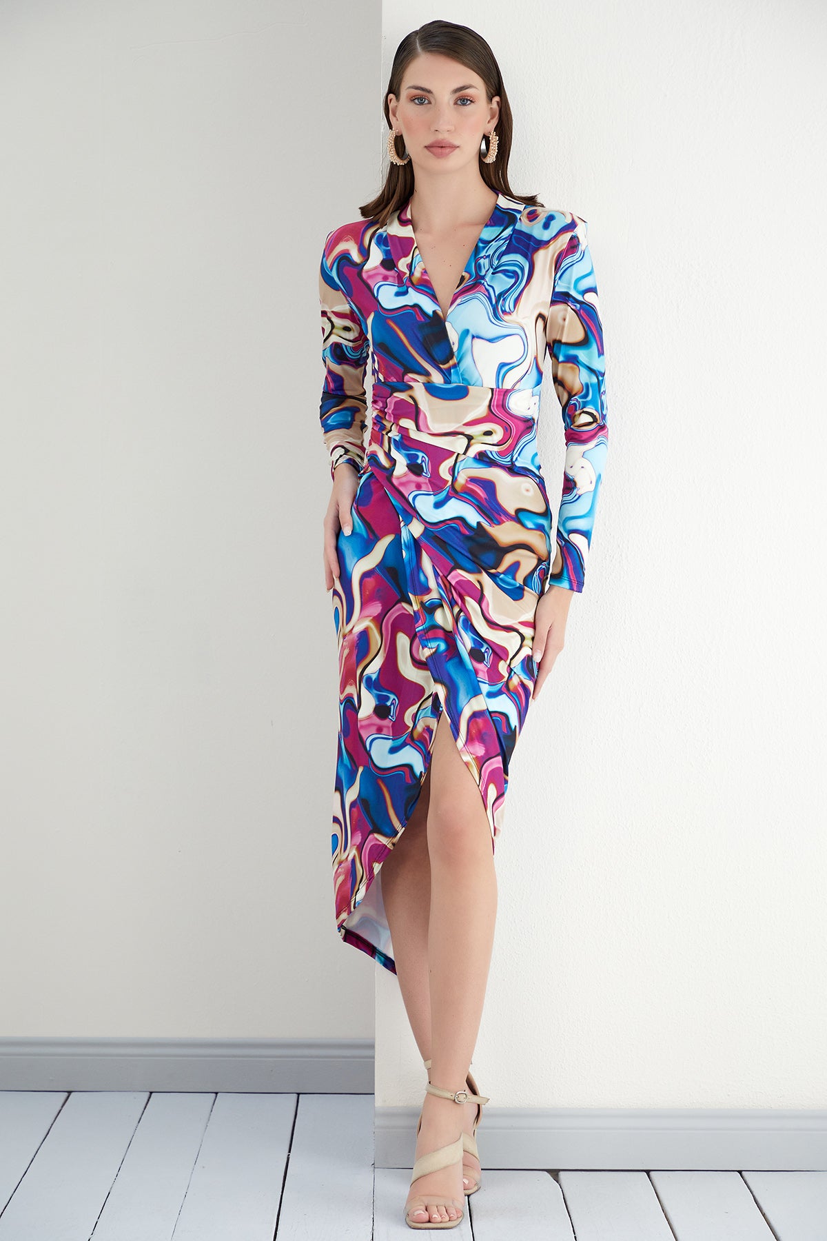 Forever Wrap Midi dress
with front Slit | Size 10