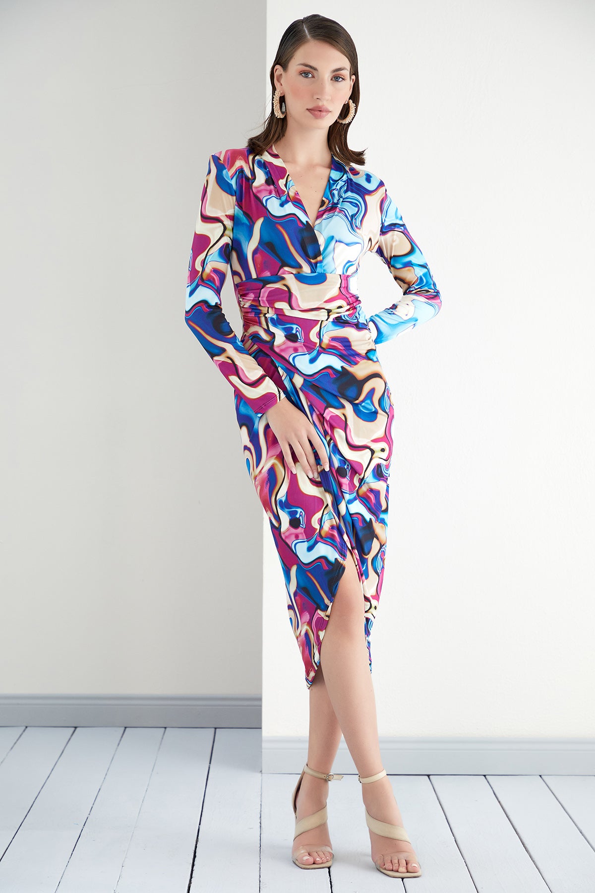Forever Wrap Midi dress
with front Slit | Size 10