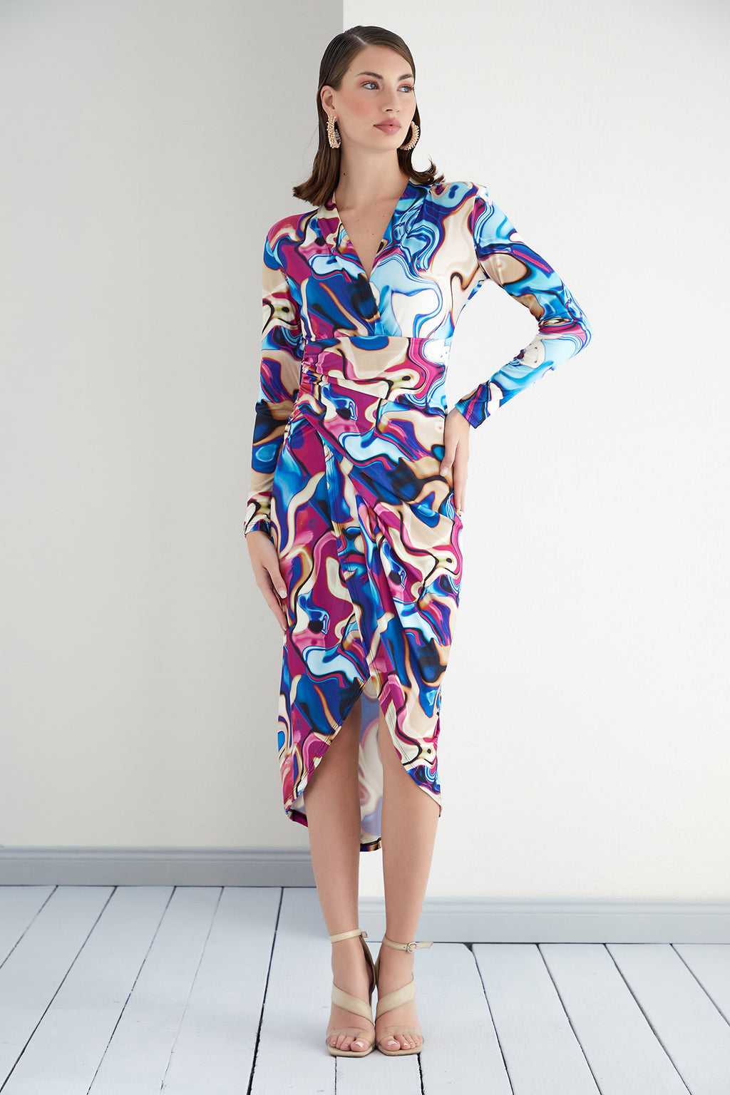 Forever Wrap Midi dress
with front Slit | Size 10