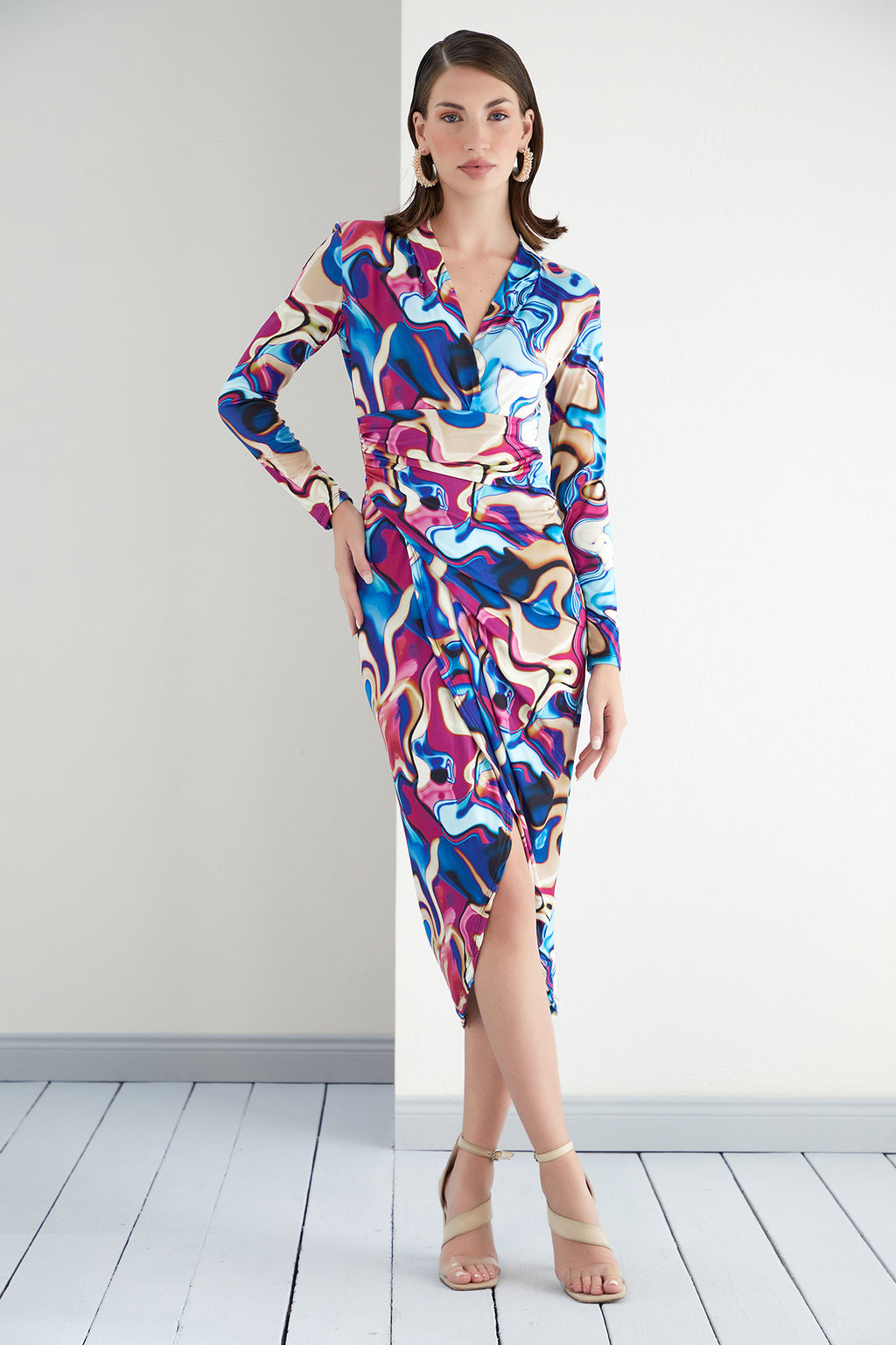 Forever Wrap Midi dress
with front Slit | Size 10