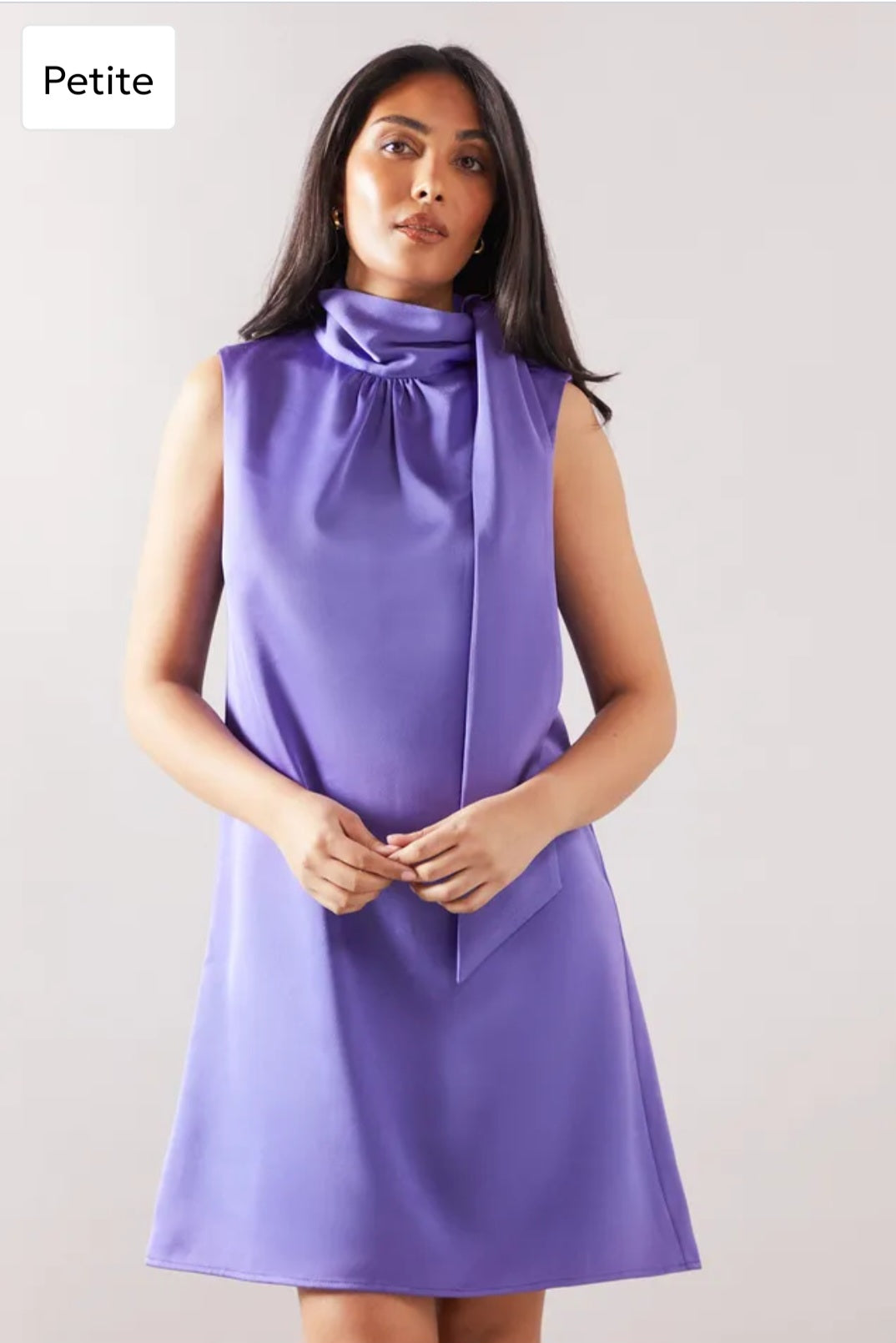 Wallis
Petite High Neck Satin
Shift Dress | Size 16