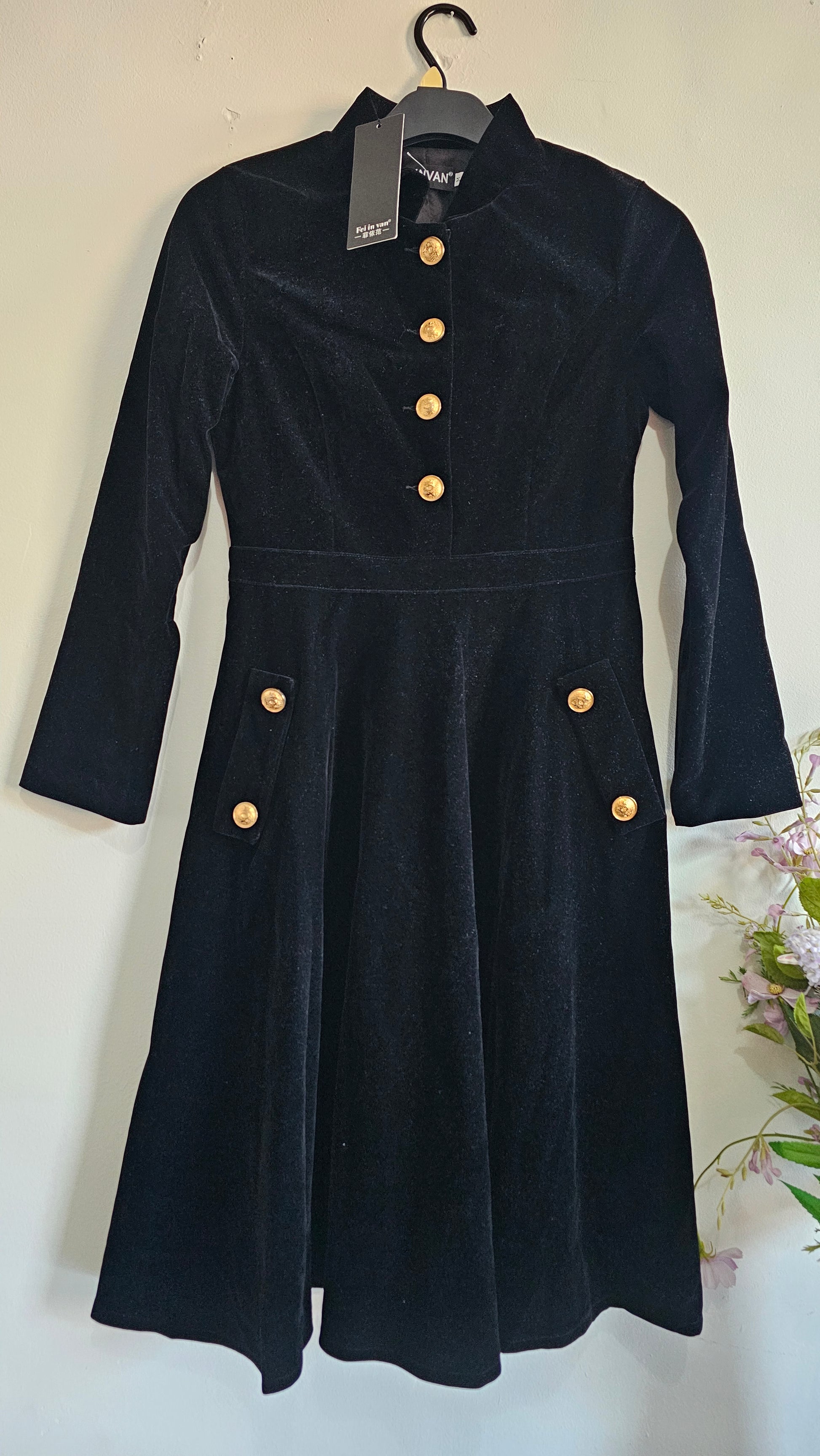 FEIINVAN Black Dress – Women’s Elegant Slim Fit Dress (Size M)