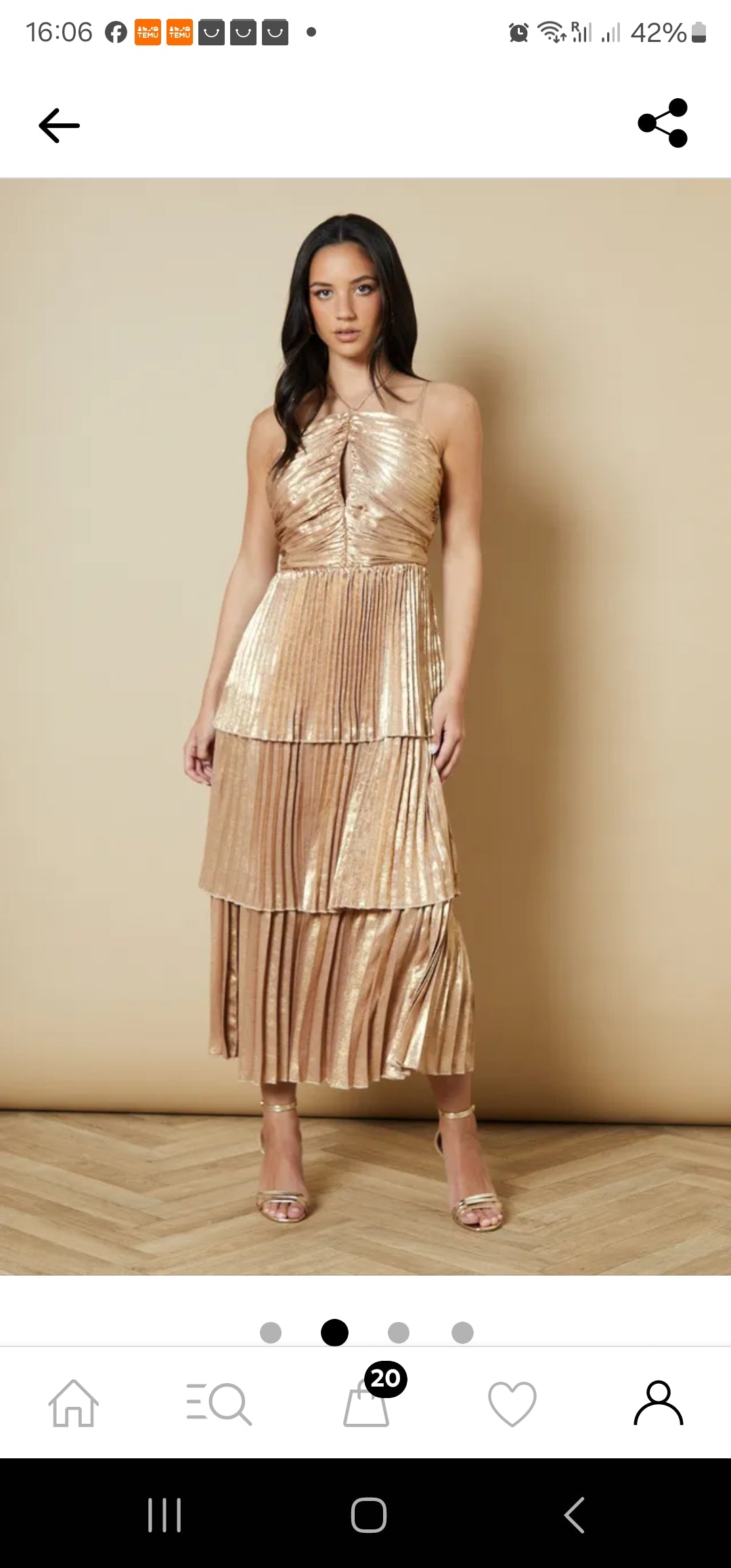 Oasis
Metallic Satin Tie Neck
Midi Dress | Size 12