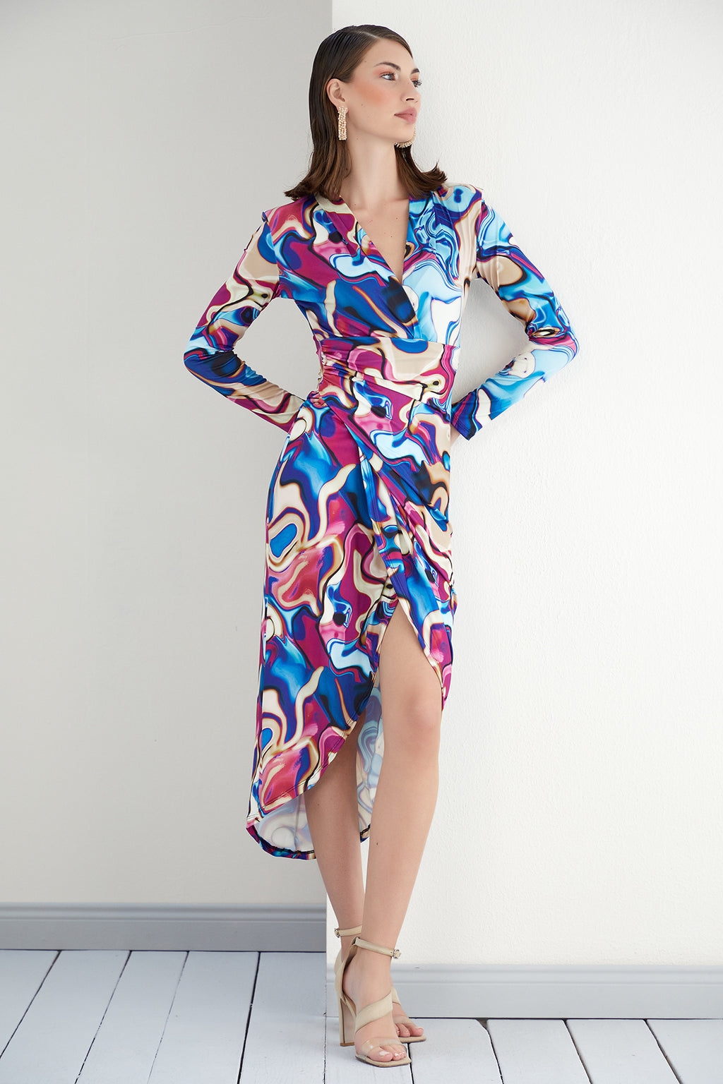 Forever Wrap Midi dress
with front Slit | Size 10