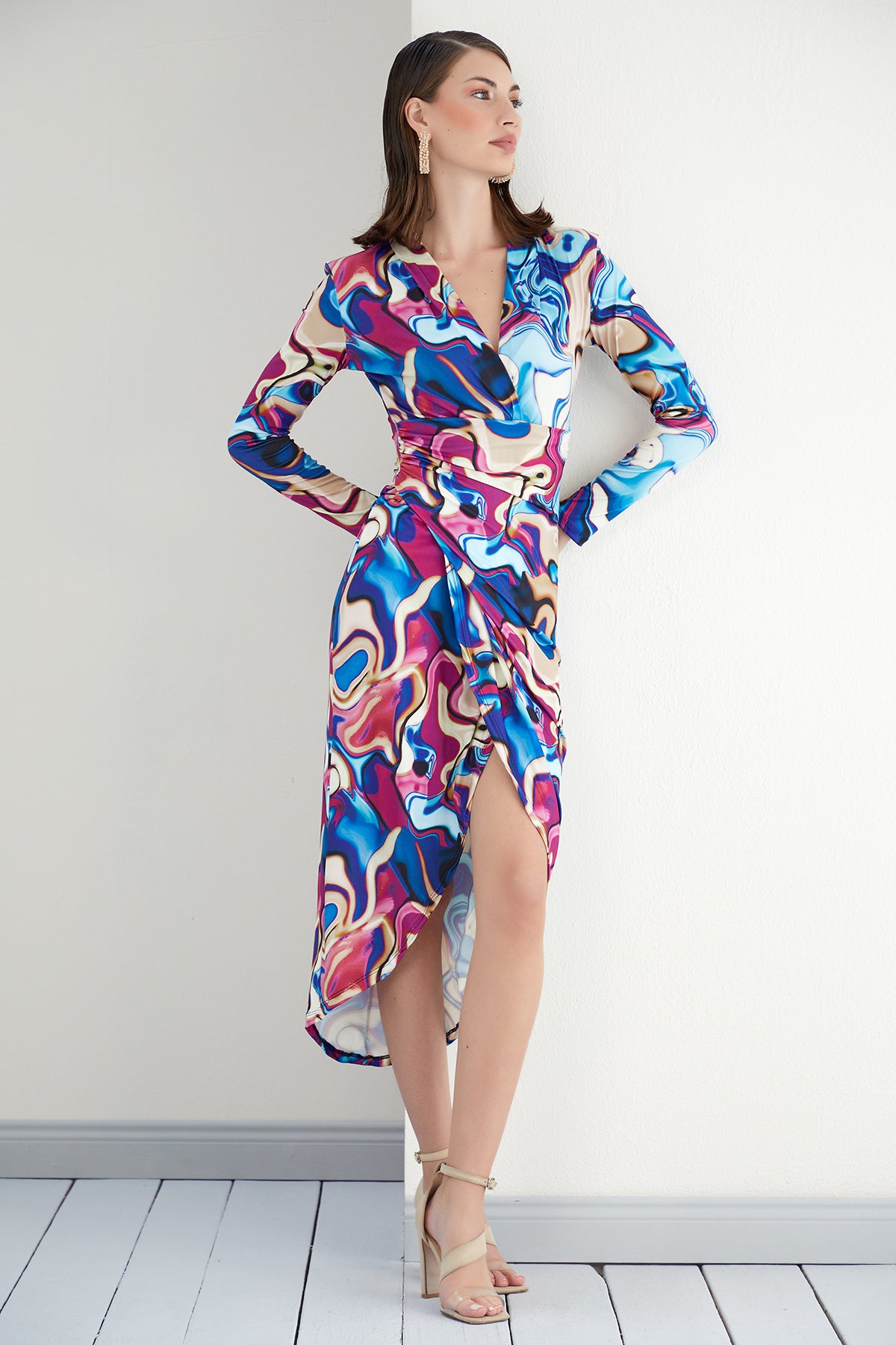 Forever Wrap Midi dress
with front Slit | Size 10