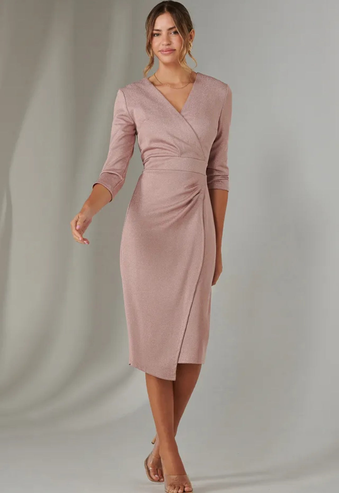 Jolie Moi
Metallic Wrap Bodycon
Dress | Size 16