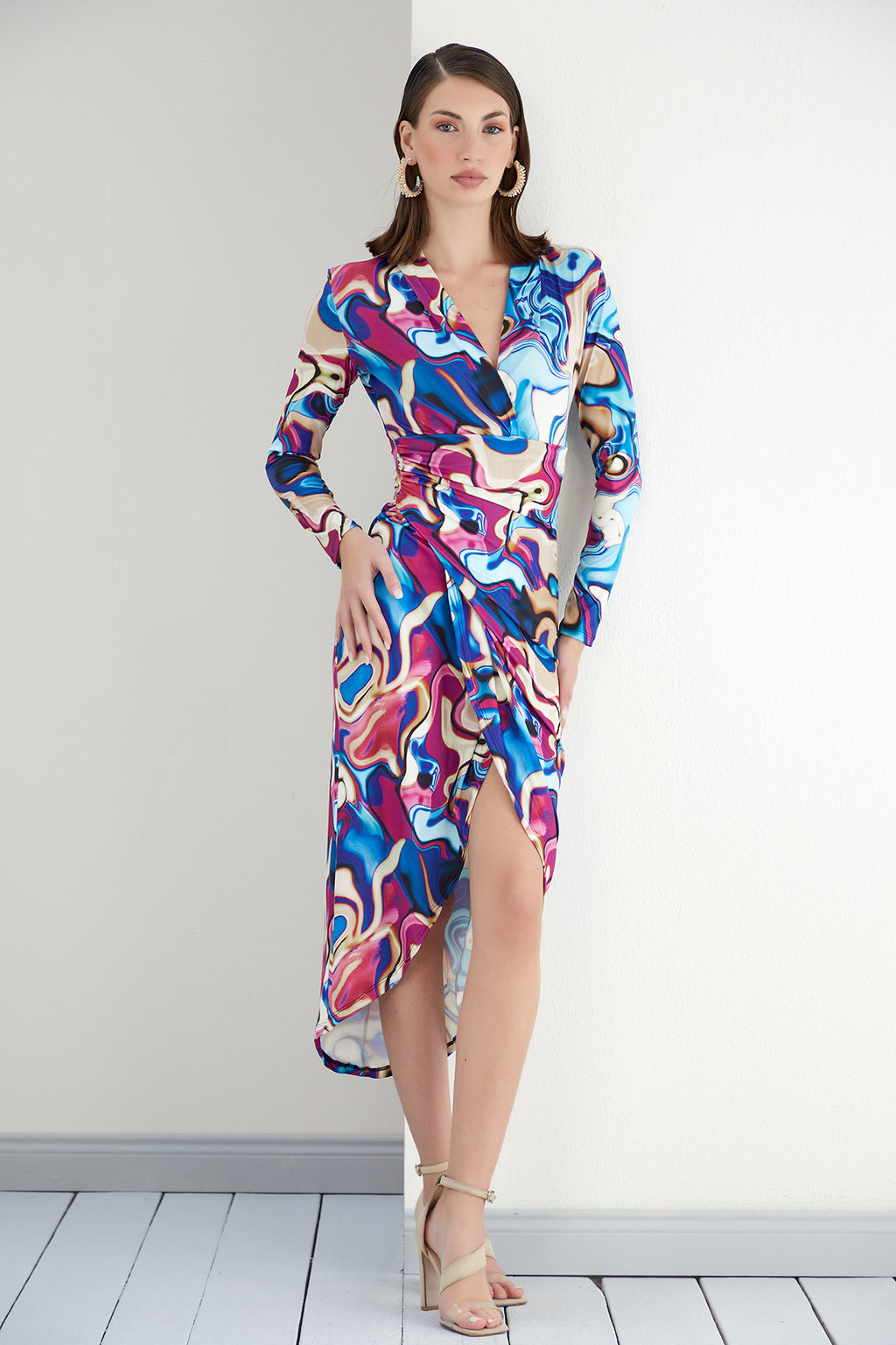 Forever Wrap Midi dress
with front Slit | Size 10