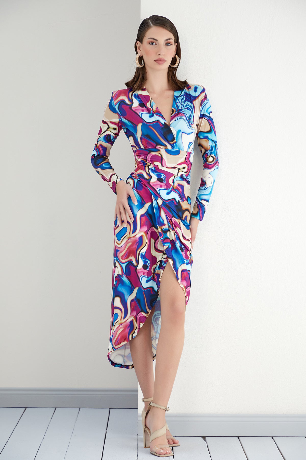 Forever Wrap Midi dress
with front Slit | Size 10