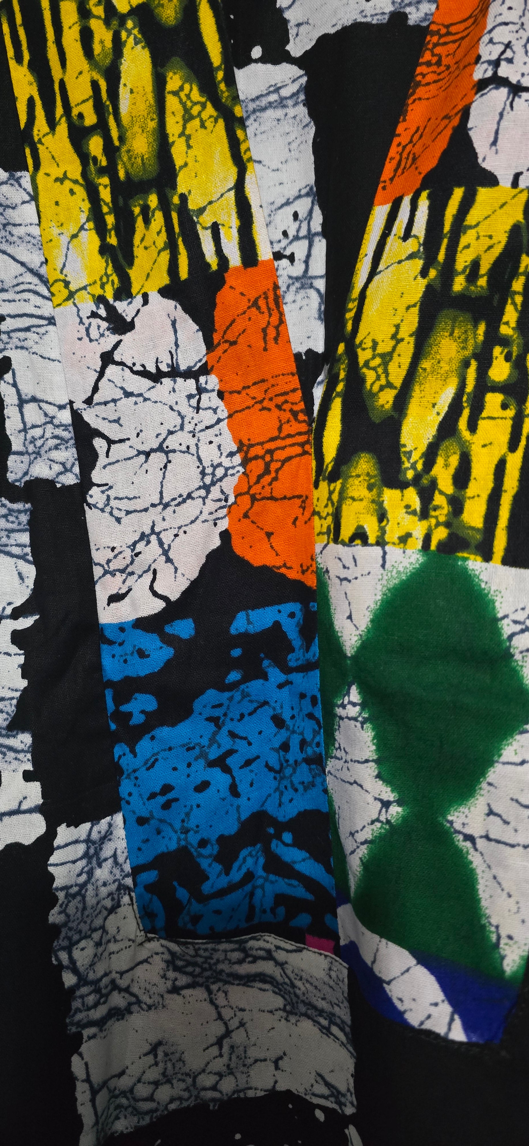 Monochrome Checker Kaftan - Pop Collar