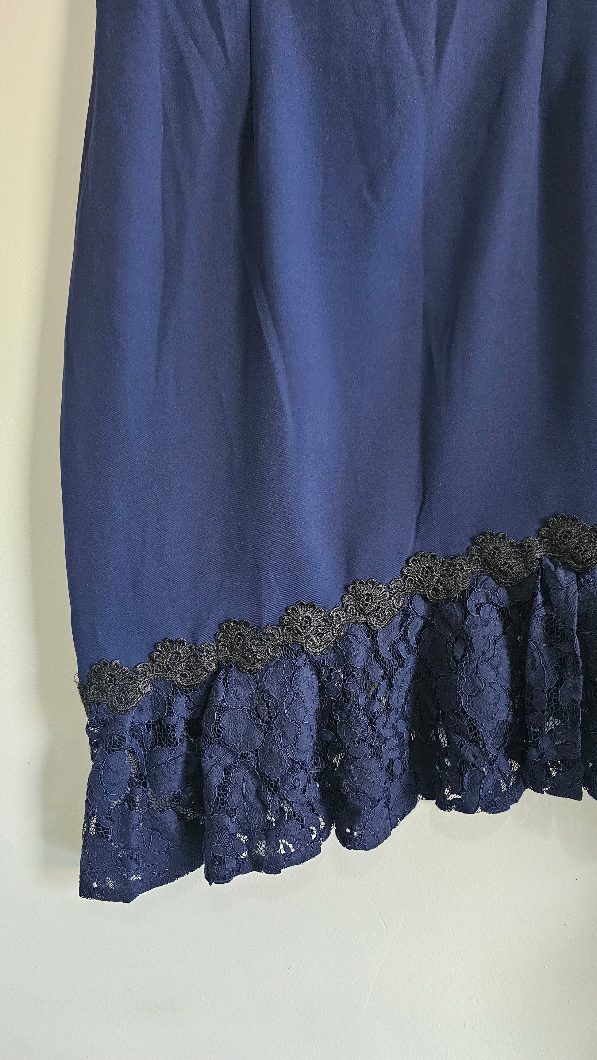 Paper Dolls Petite Navy Lace Trim Mini Dress – Size UK 10