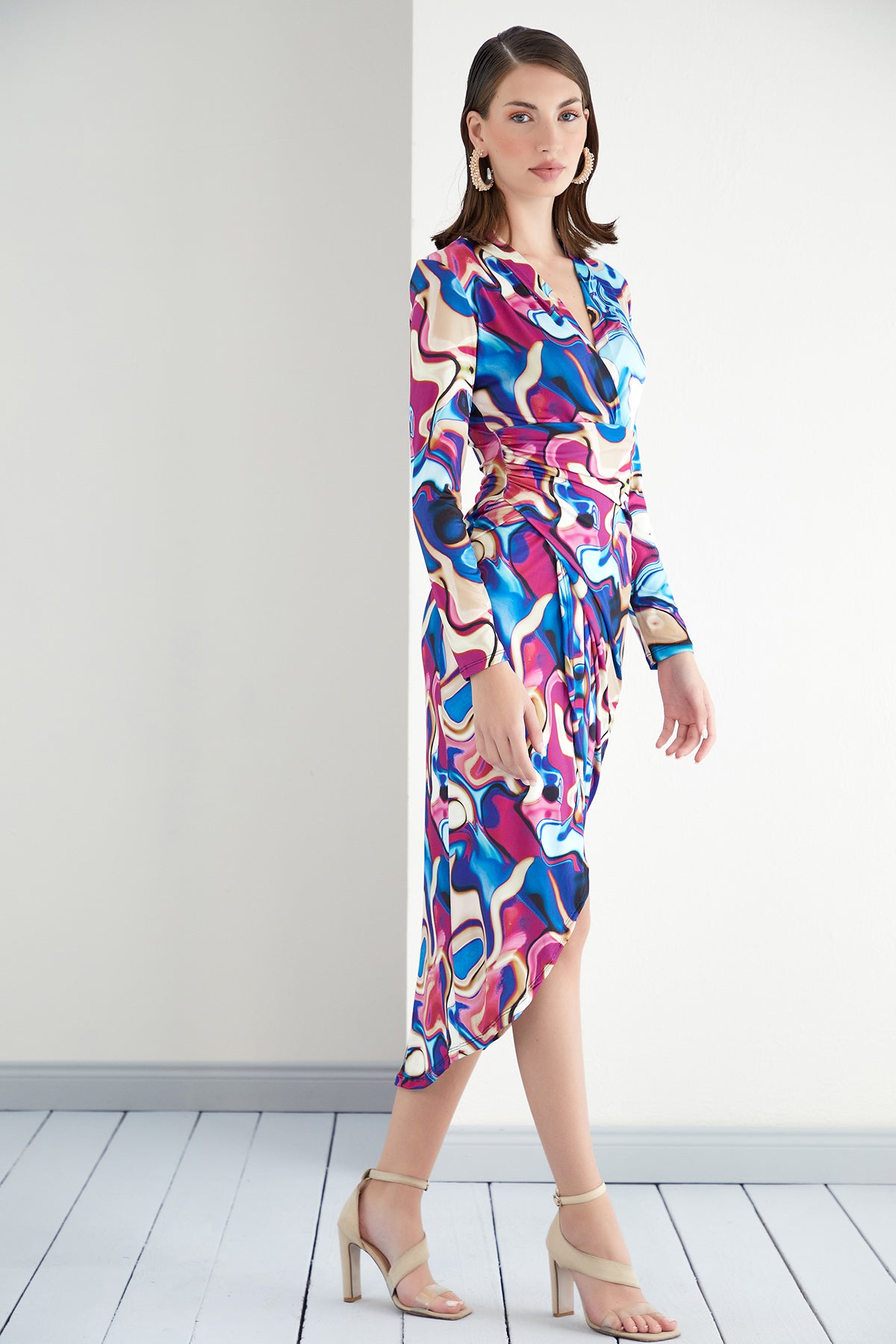 Forever Wrap Midi dress
with front Slit | Size 10