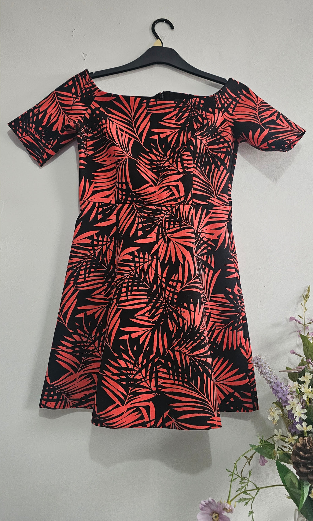 Zara Woman Tropical Print Off-Shoulder  Mini Dress – Size M