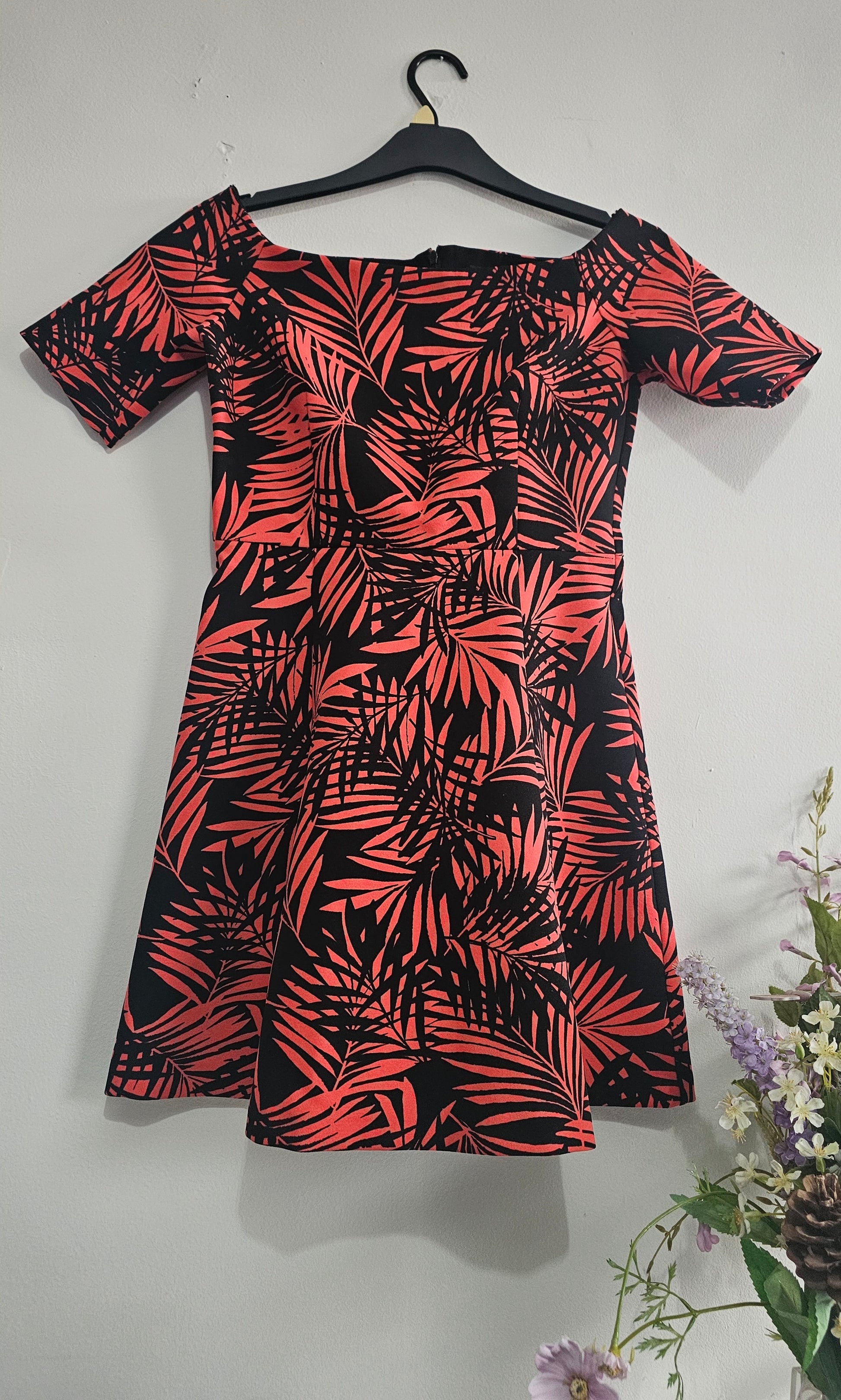 Zara Woman Tropical Print Off-Shoulder  Mini Dress – Size M