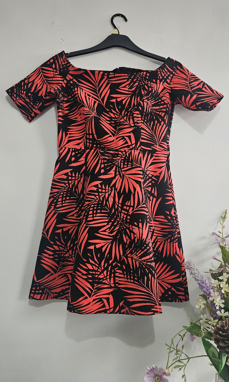 Zara Woman Tropical Print Off-Shoulder  Mini Dress – Size M