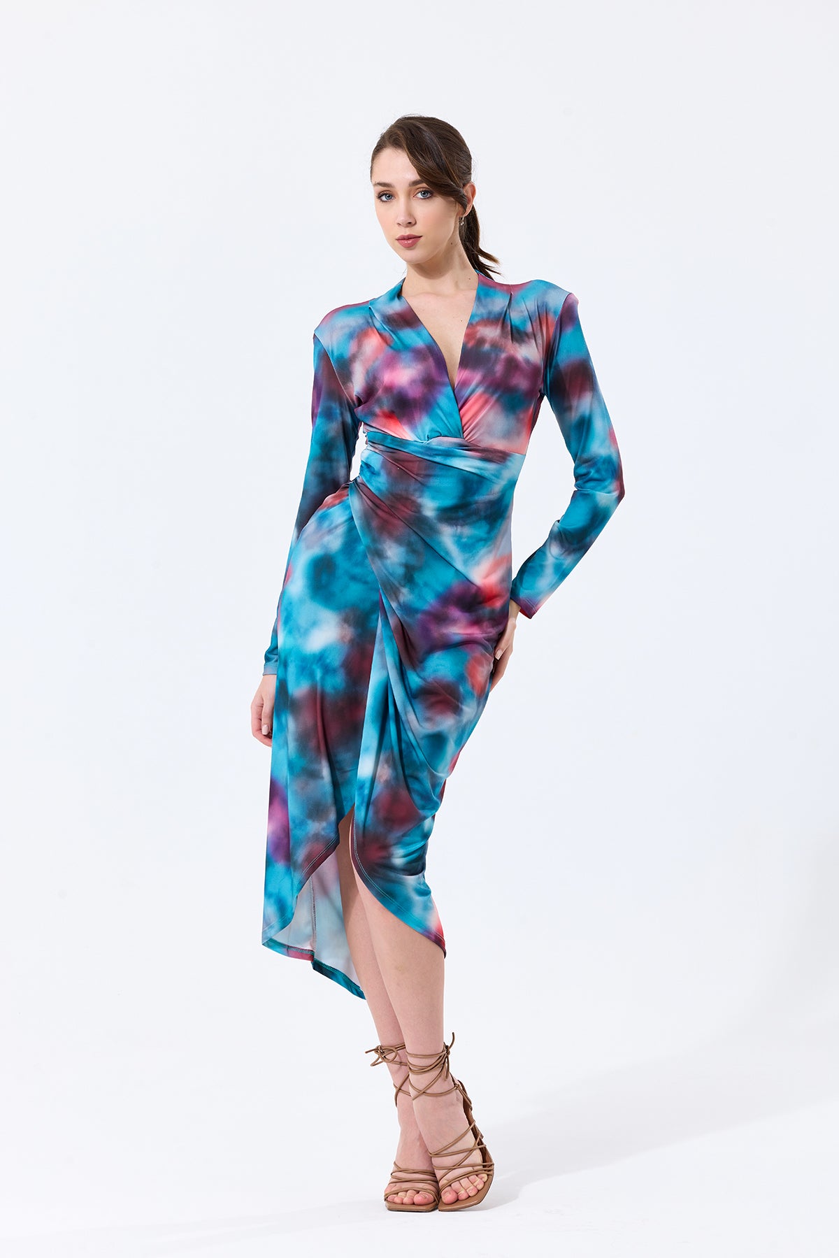 Forever Long Sleeve Wrap Midi dress | Size 16