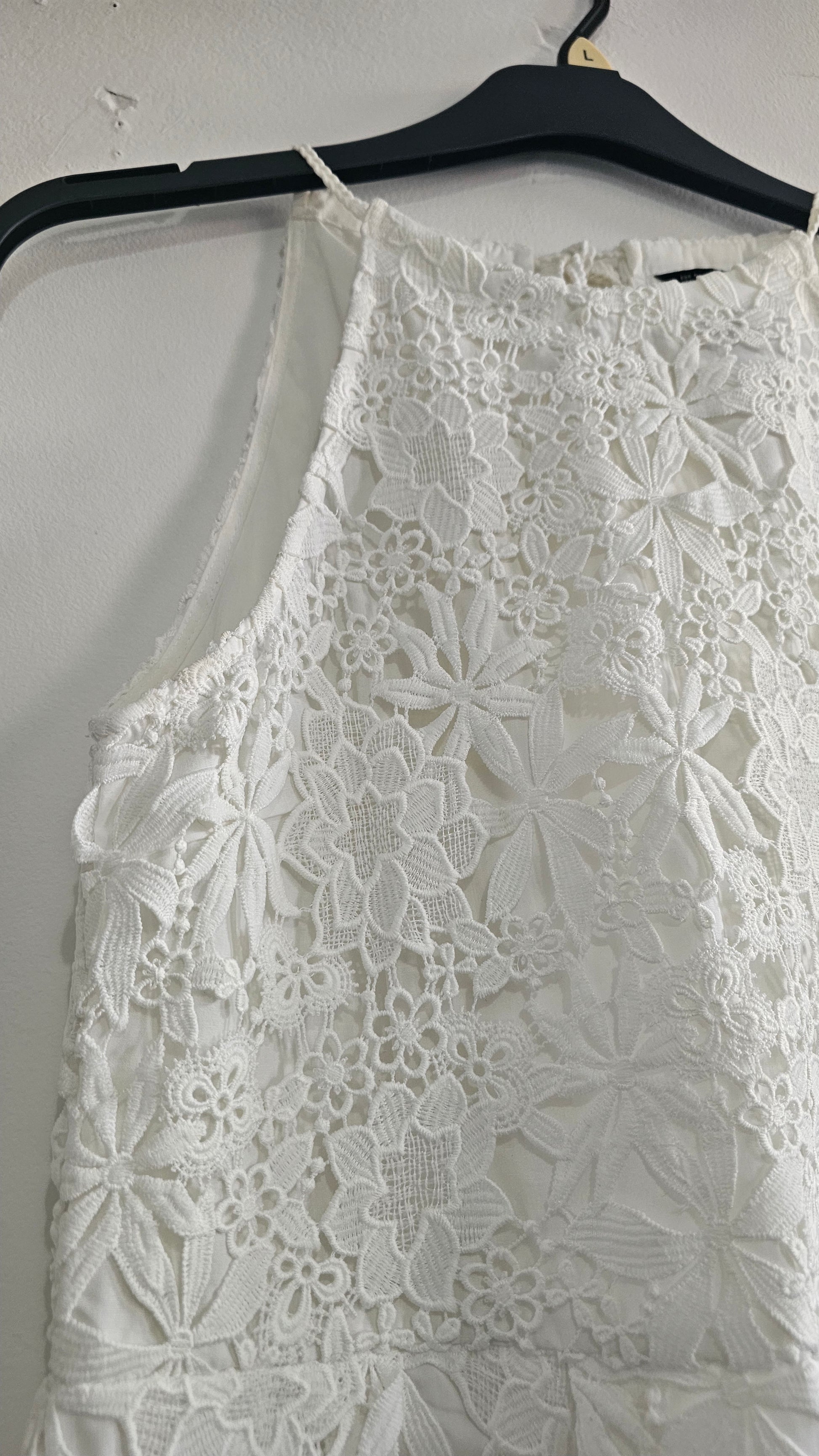 Elegant White Lace Mini Dress – Zara Basic Collection (Size S | EUR S | USA S | MEX 26)