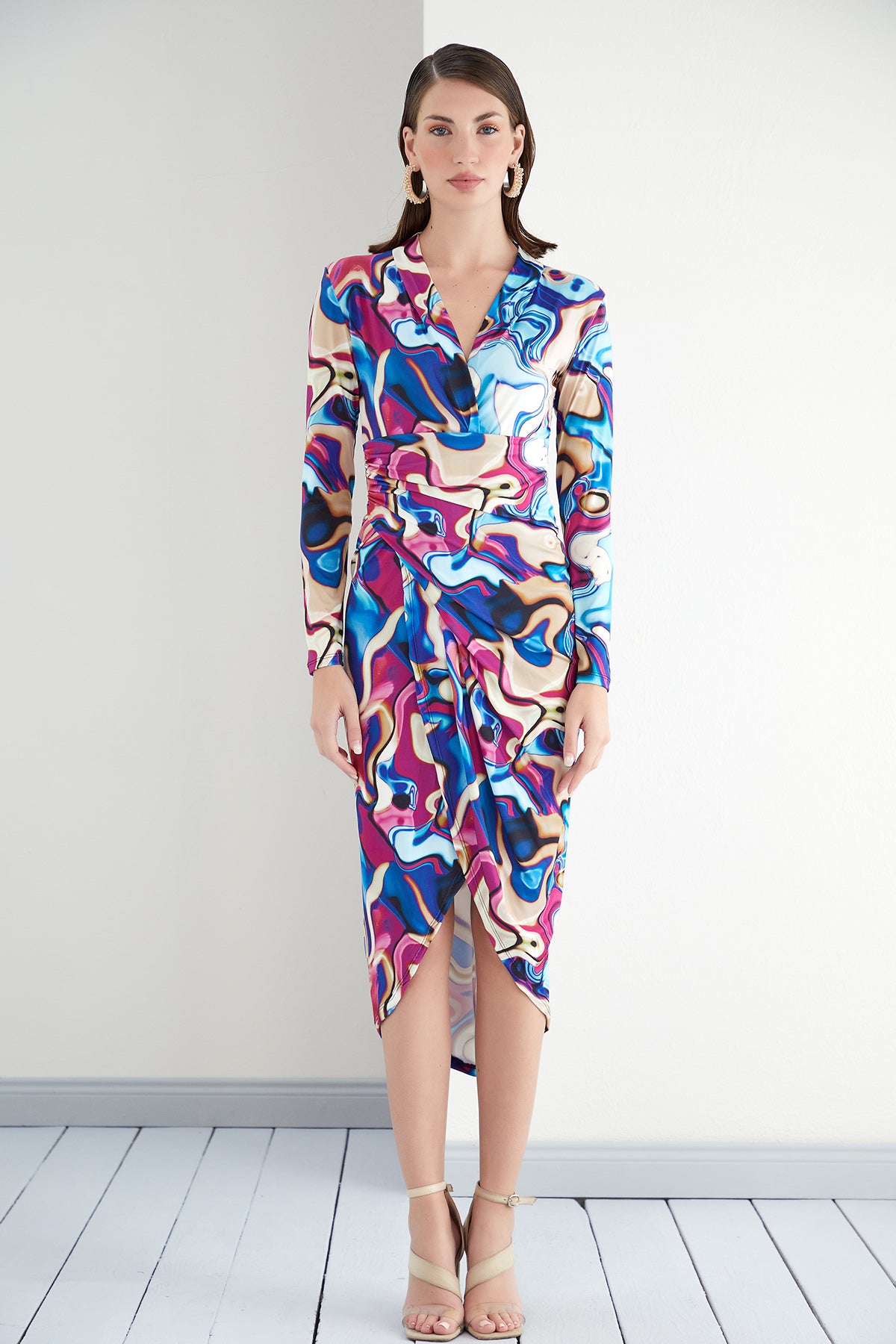 Forever Wrap Midi dress
with front Slit | Size 10