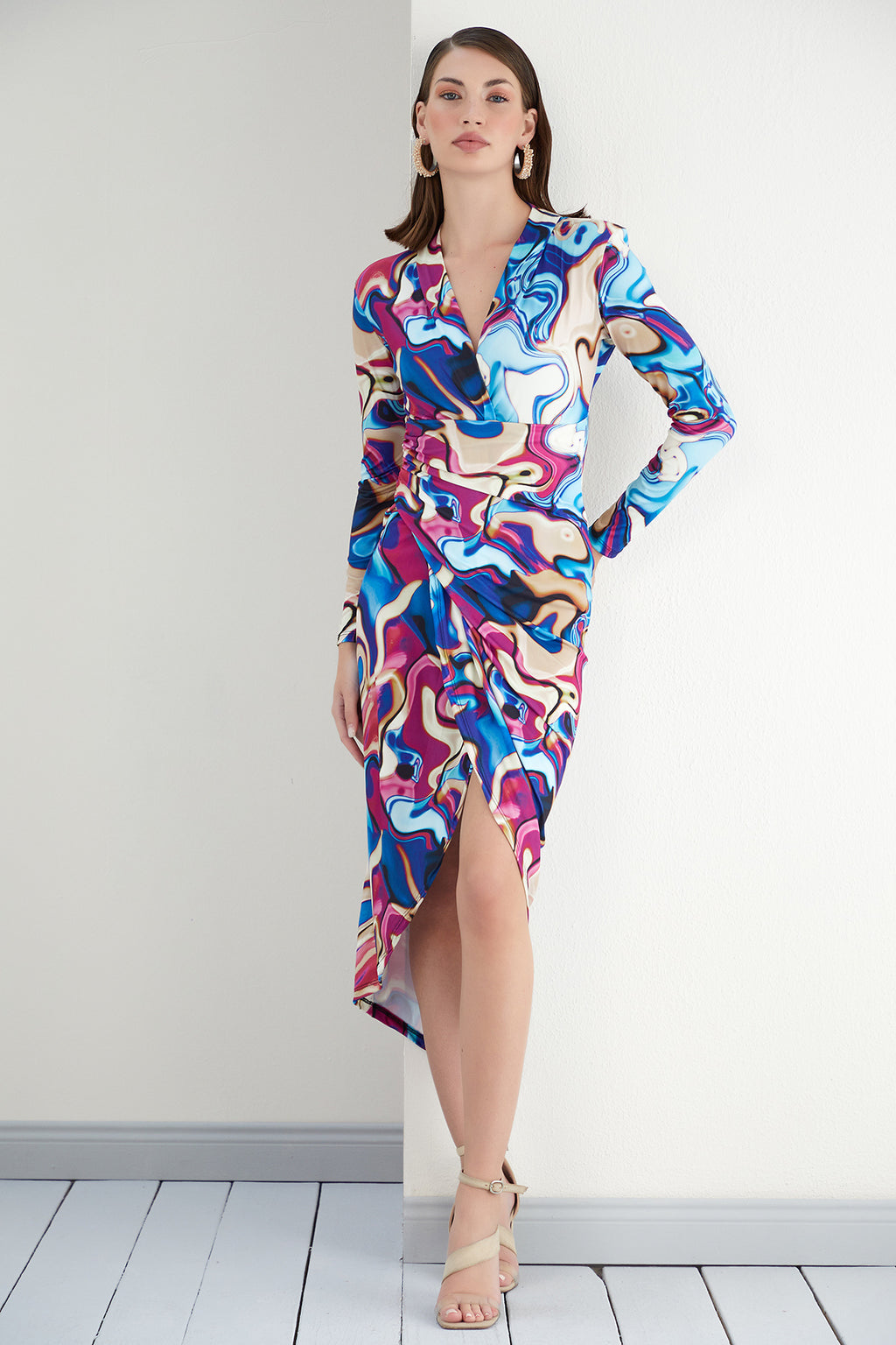Forever Wrap Midi dress
with front Slit | Size 10