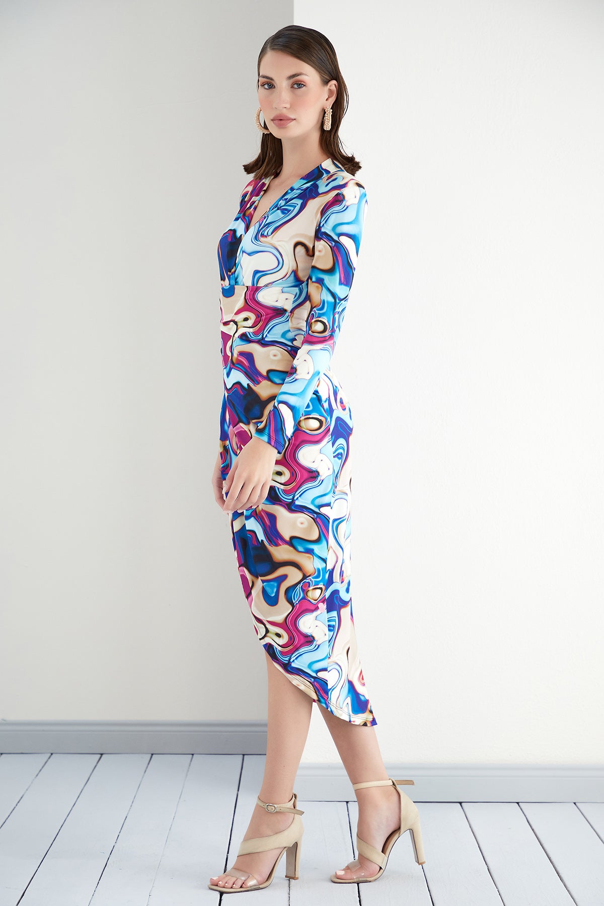 Forever Wrap Midi dress
with front Slit | Size 10