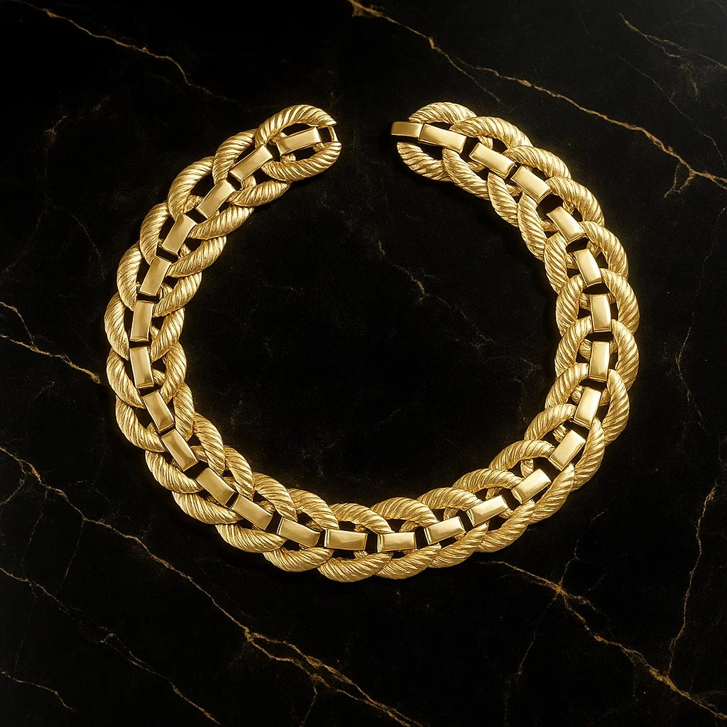 Braided Luxe Chain Collar – Gold