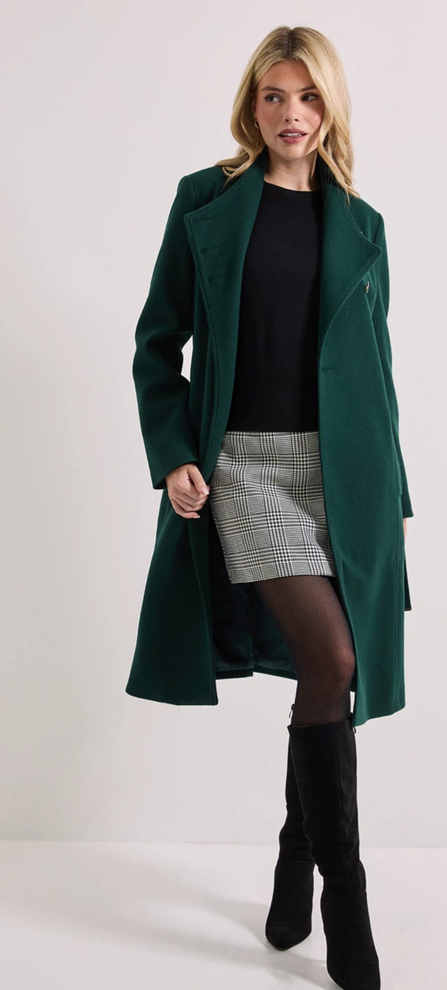 Dorothy Perkins Collar Wool-Blend Coat – Emerald