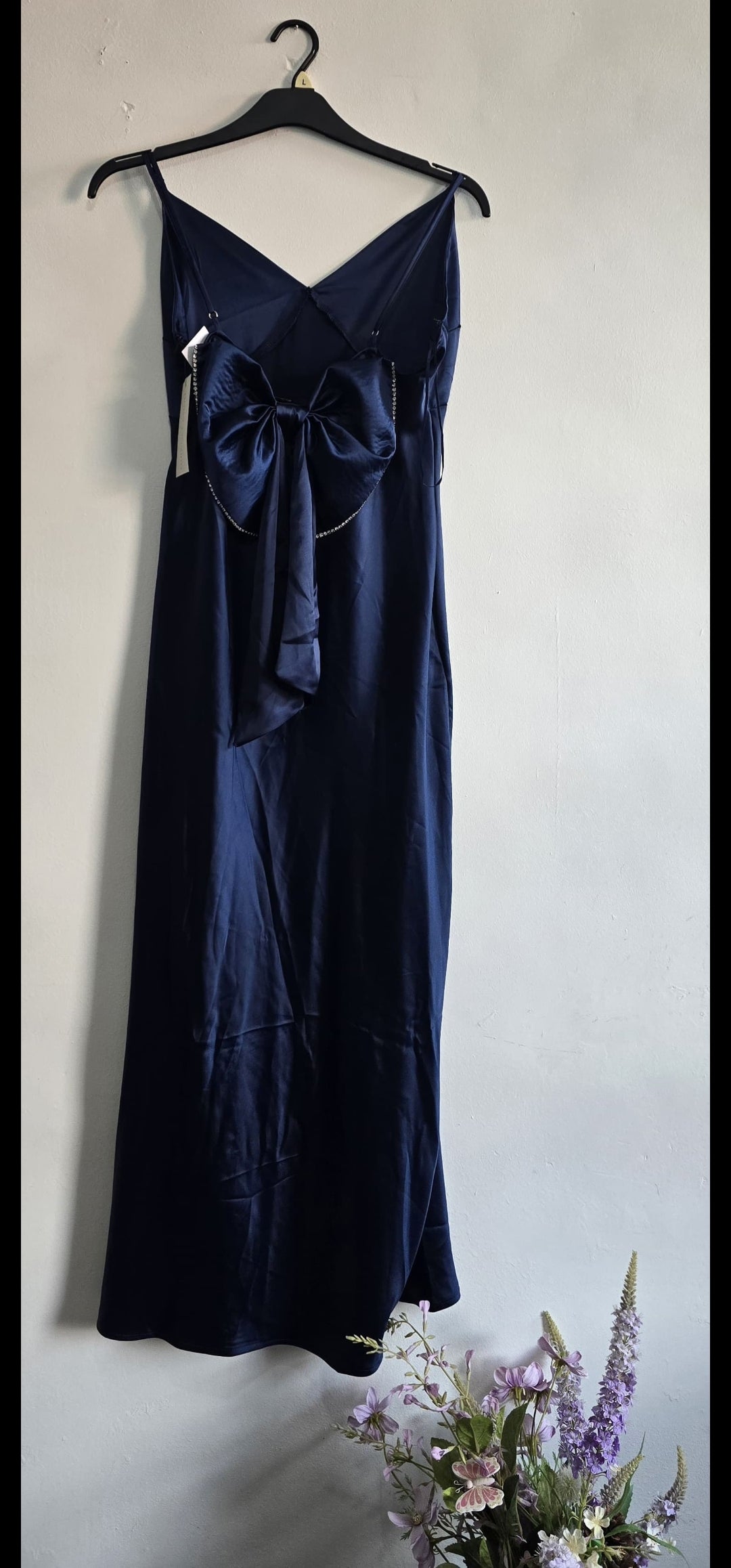 Elegant Quiz Navy Blue Sequin Bodycon Dress - Size 16 (BNWT)